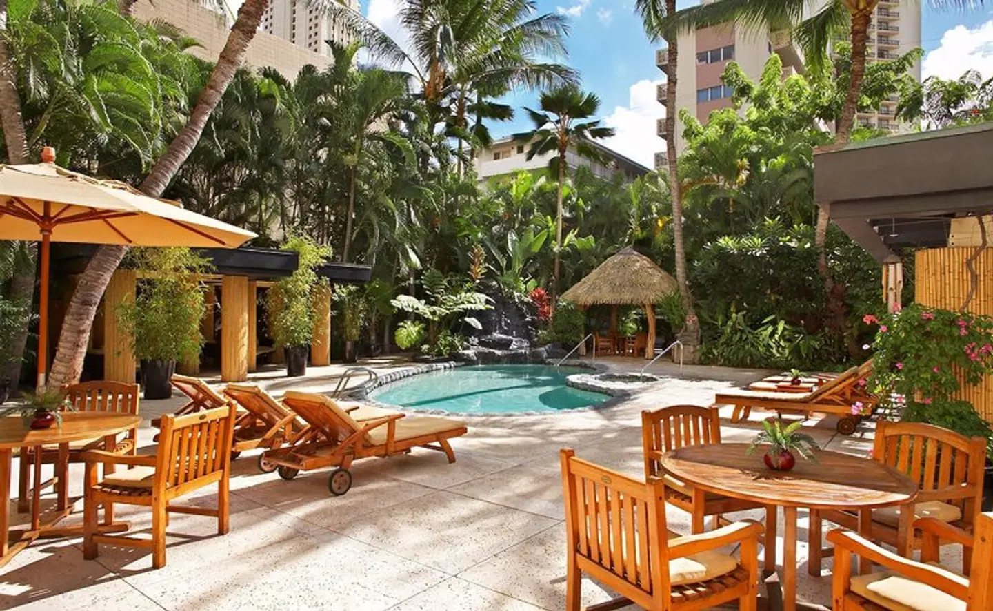 Castle Bamboo Waikiki Hotel Terrasse