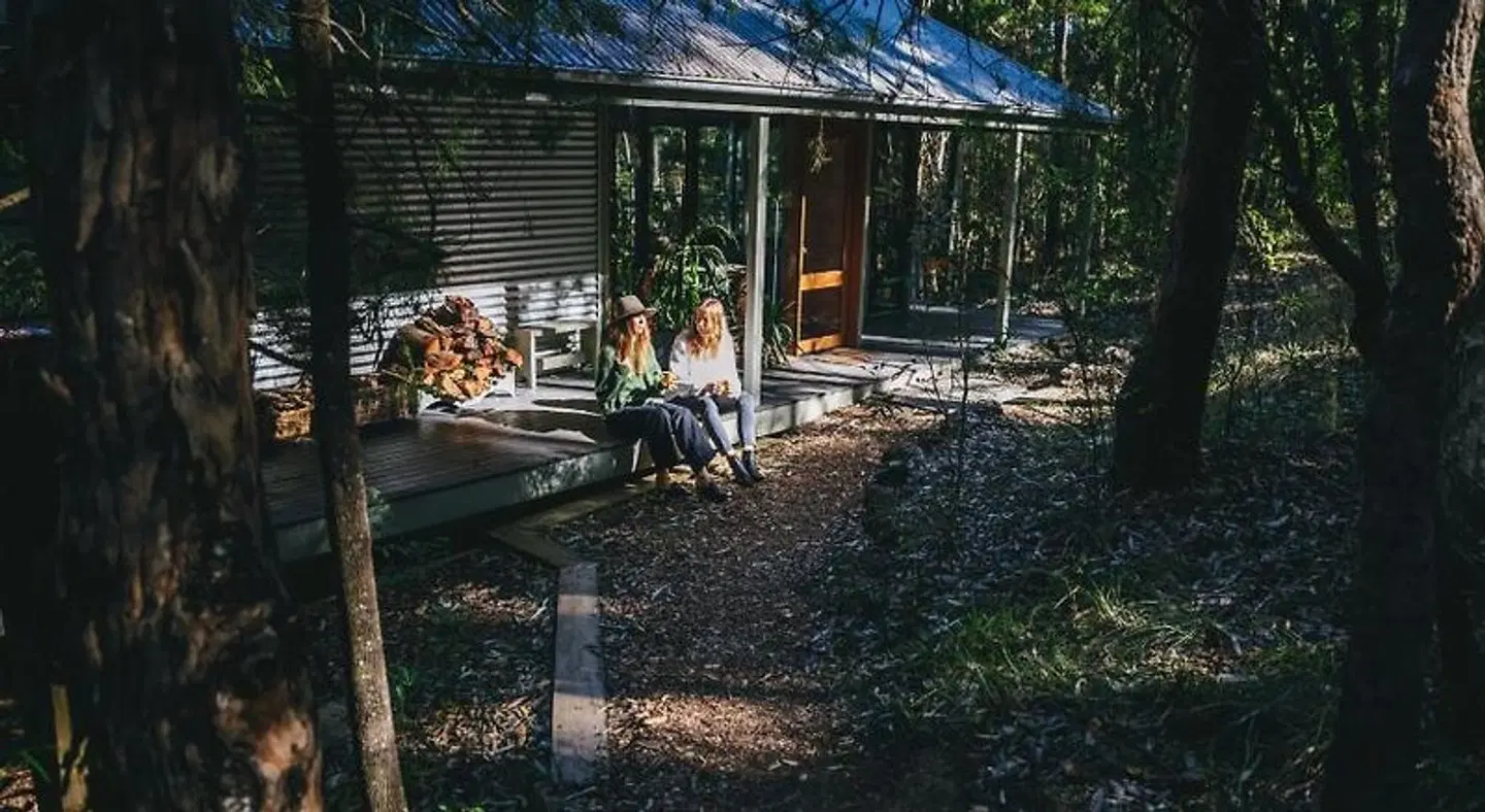 Bombah Point Eco Cottages Terrasse