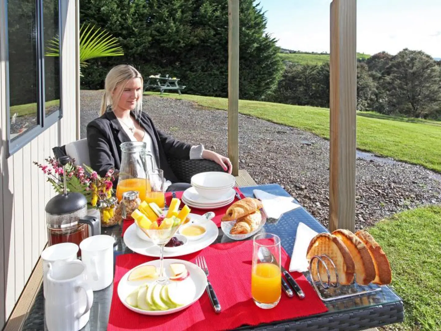 Auckland Country Cottages Terrasse