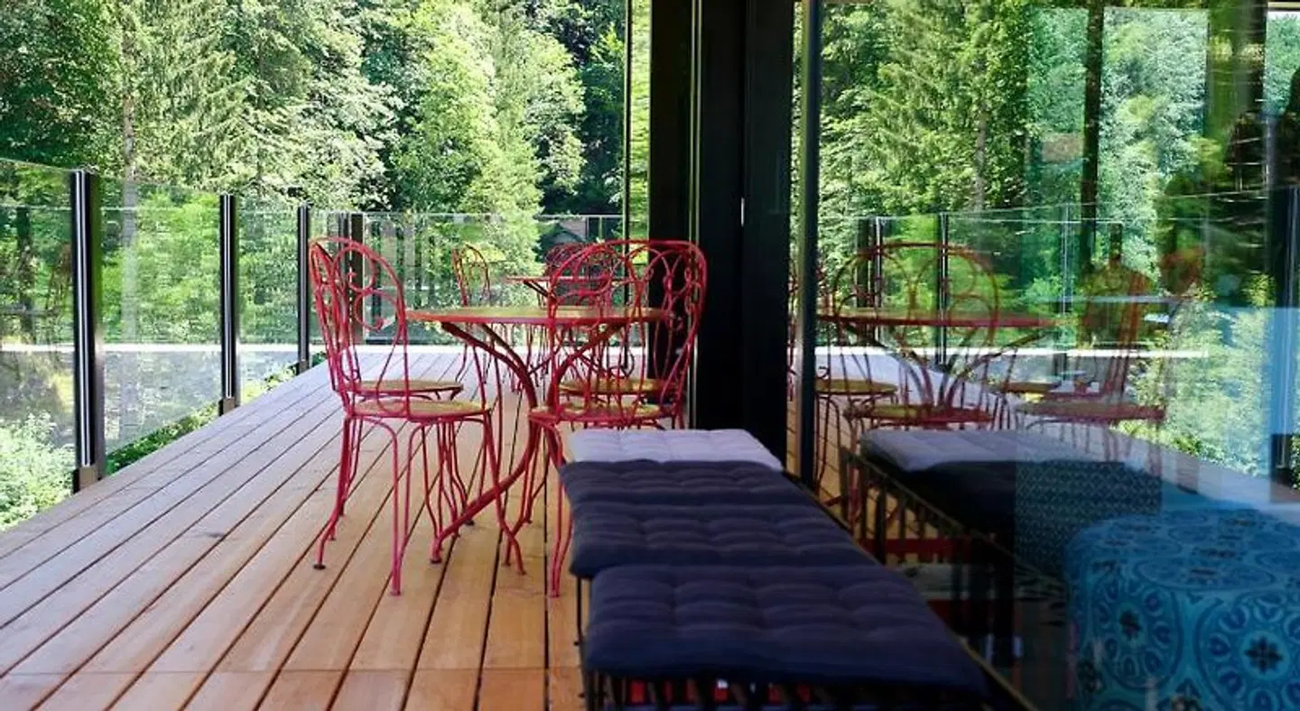 Oberstdorf Hostel Terrasse