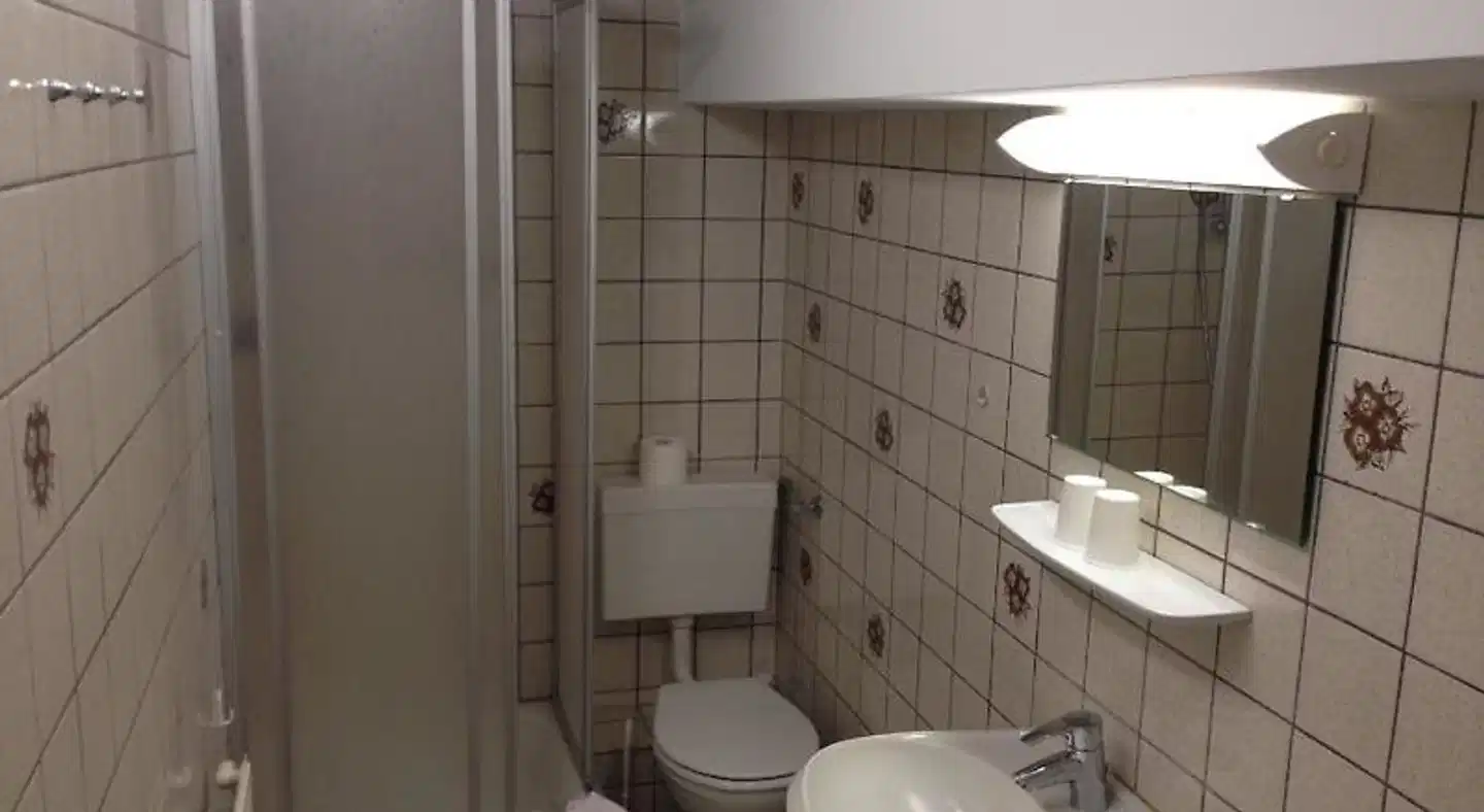 Hotel und Cafe Panorama Badezimmer