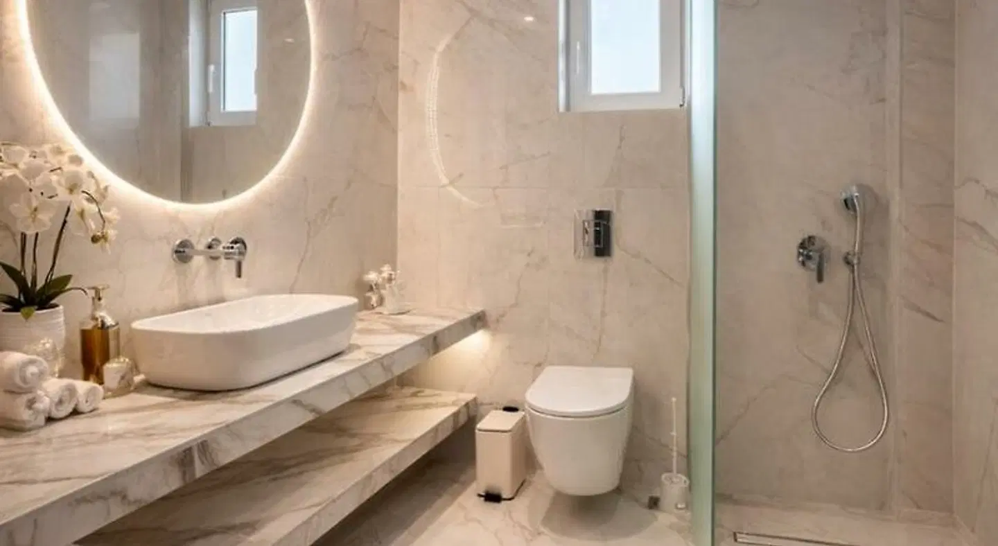 Golden Sun Hotel & Apartments Badezimmer