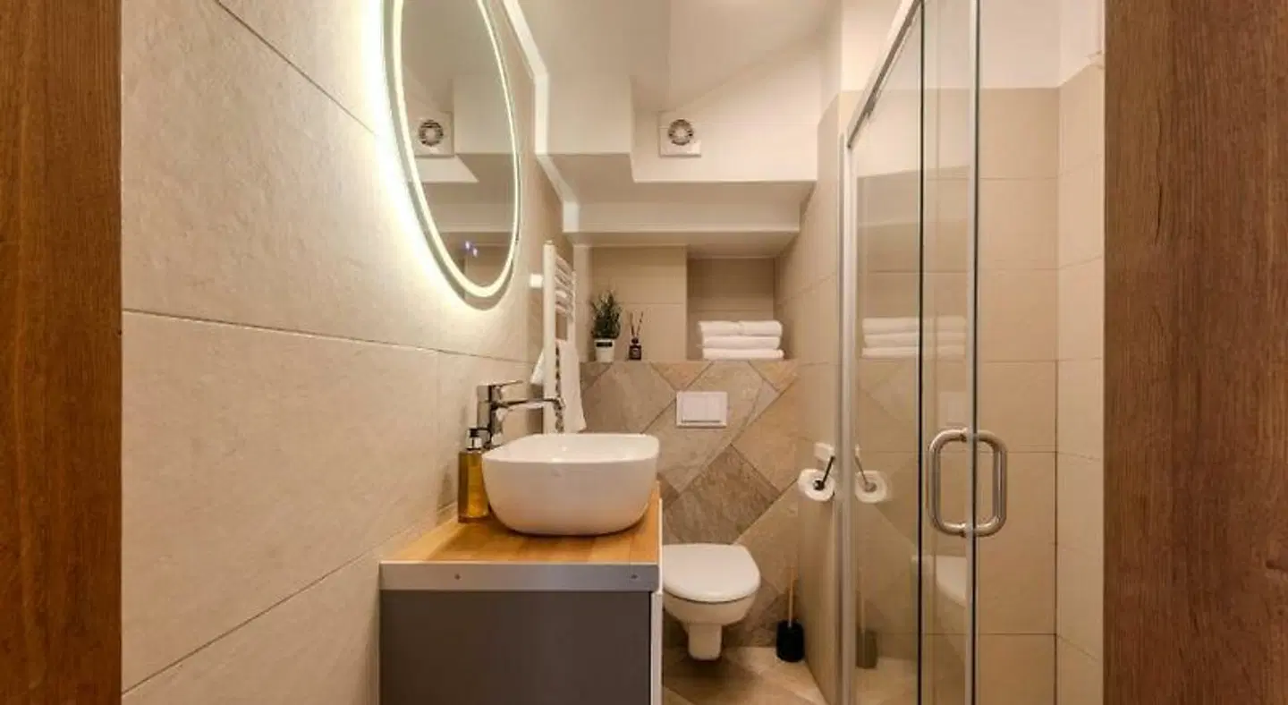 King Mindaugas Apartments Badezimmer