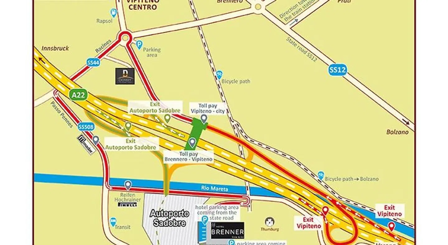 Hotel Brenner - Stop & Go Landkarte
