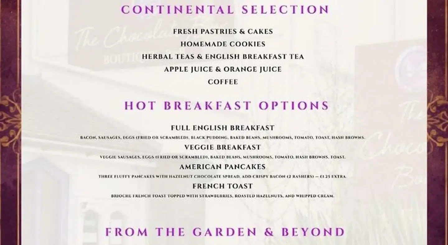 The Chocolate Box Hotel Landkarte
