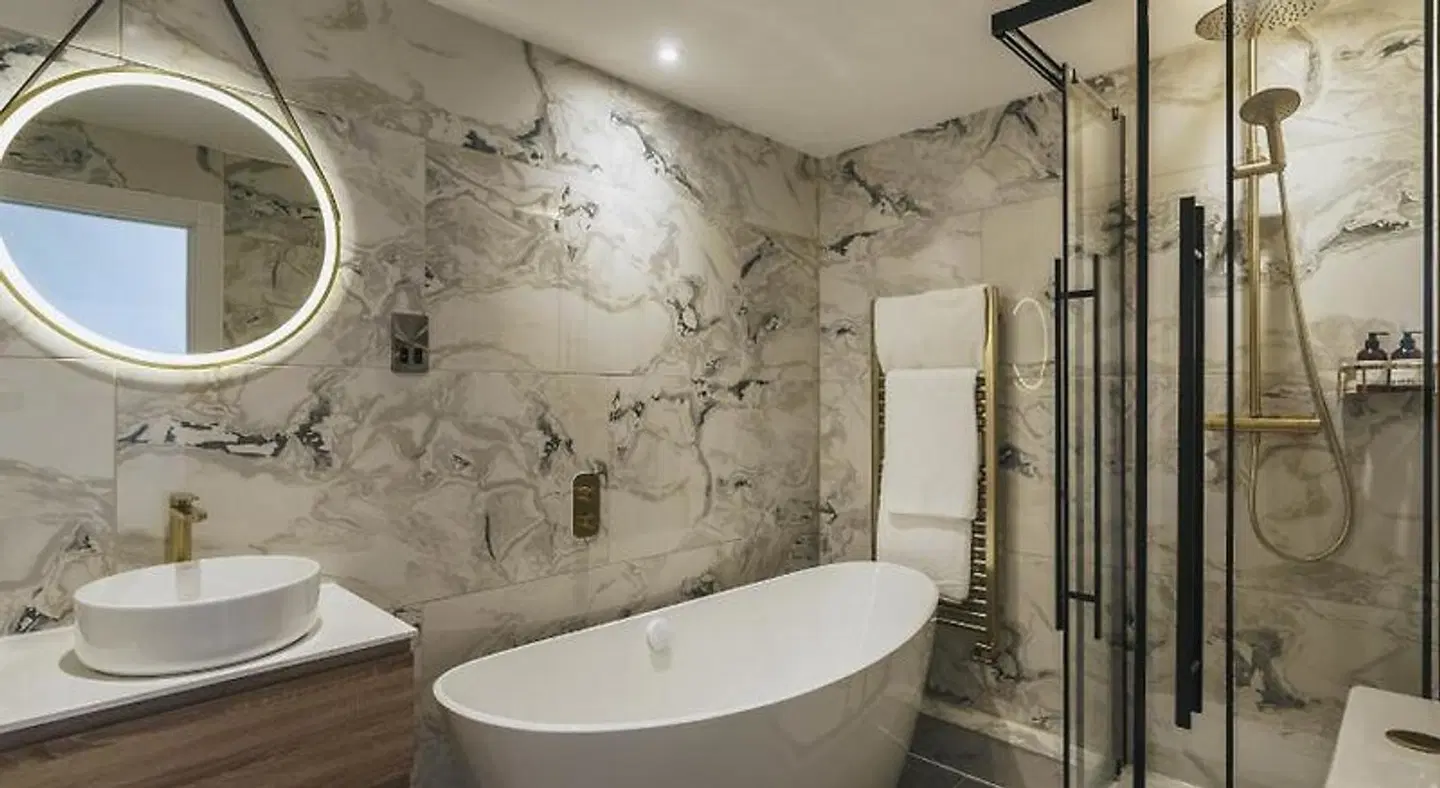 The Old Quay House Hotel Badezimmer