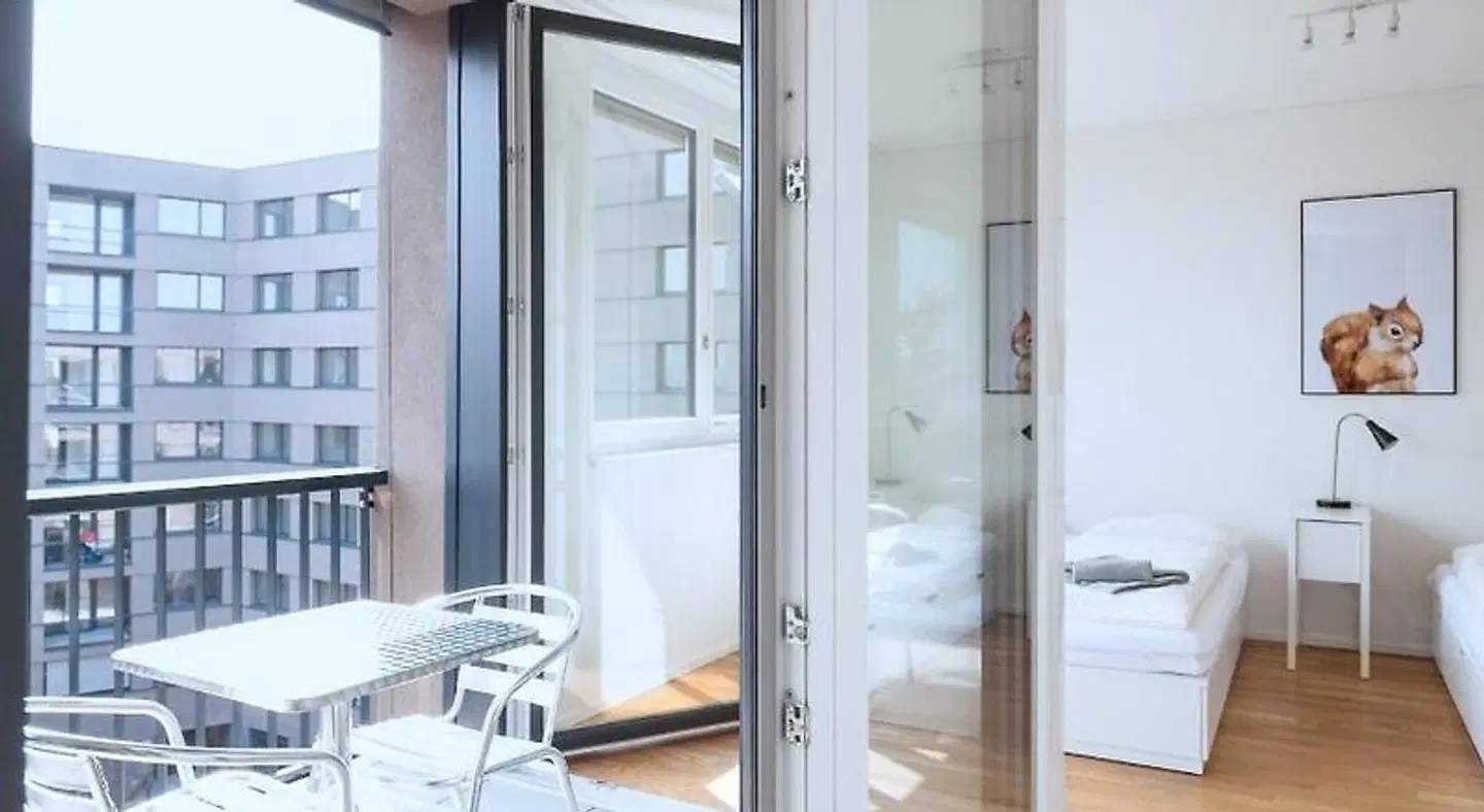 Hitrental Messe Apartments Badezimmer