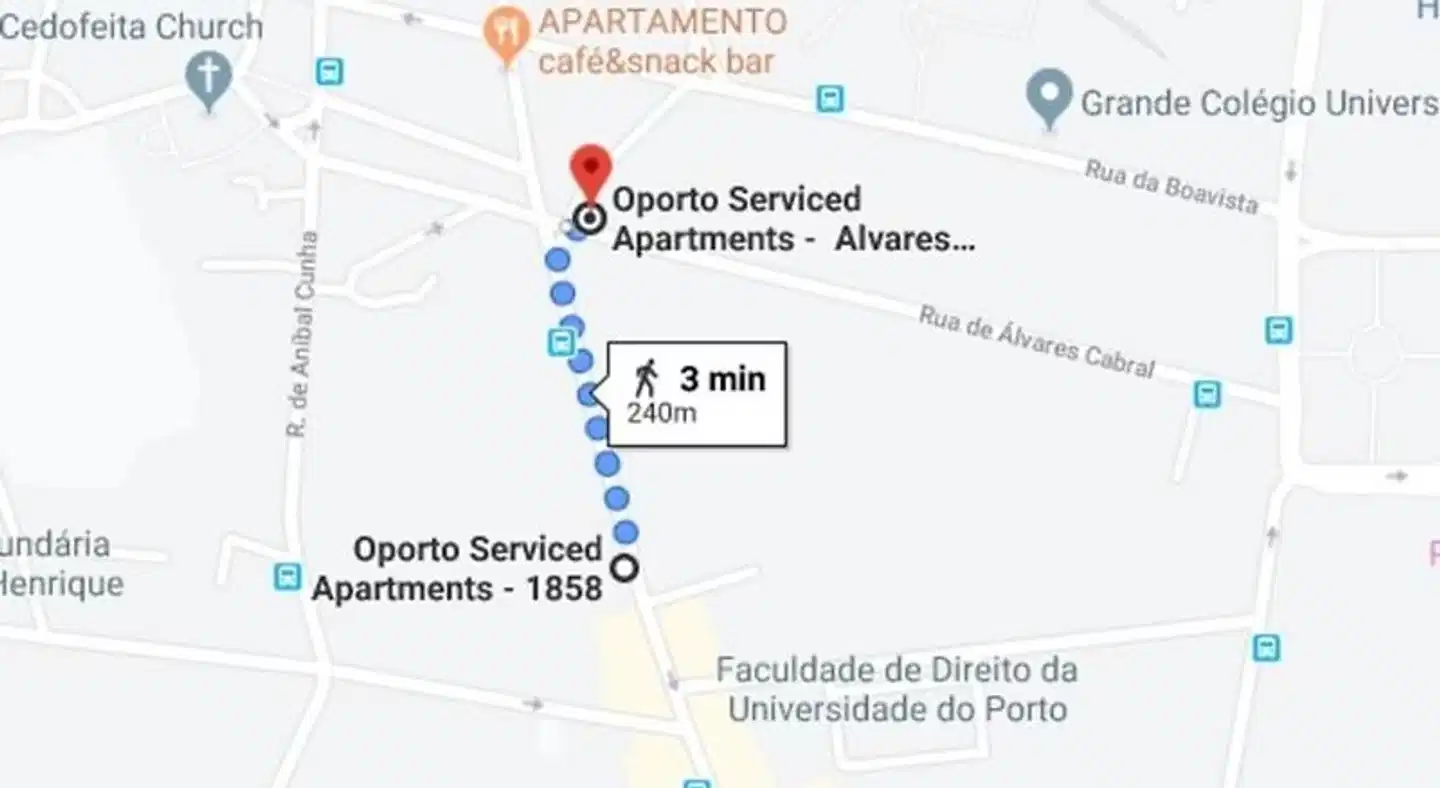 Oporto Serviced Apartments - Alvares Cabral Landkarte