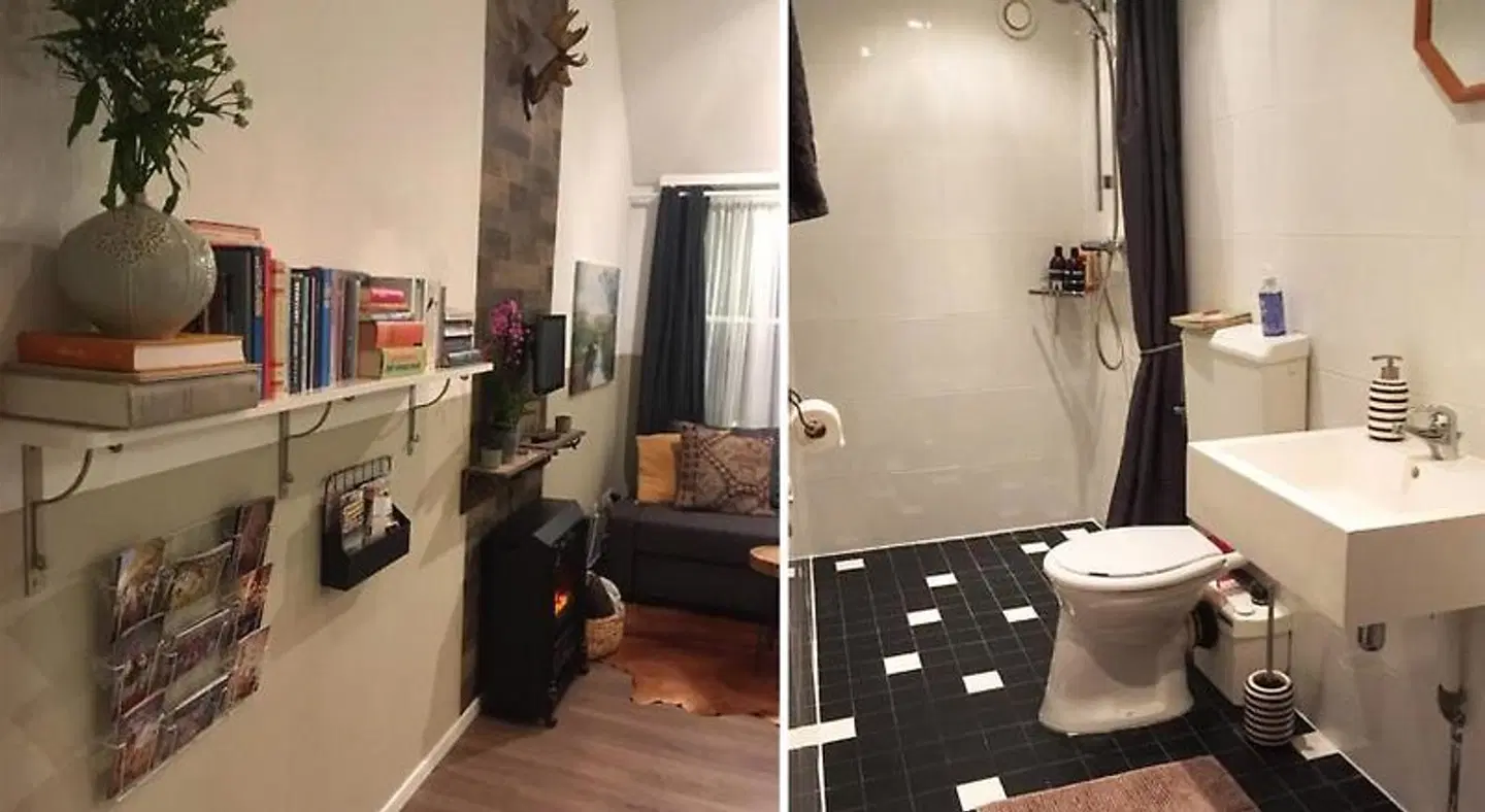 Bed & Bentwoud Badezimmer