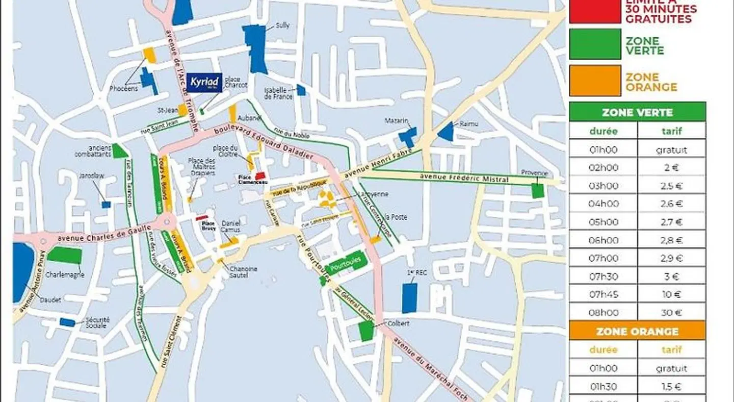 Kyriad Orange Centre Landkarte
