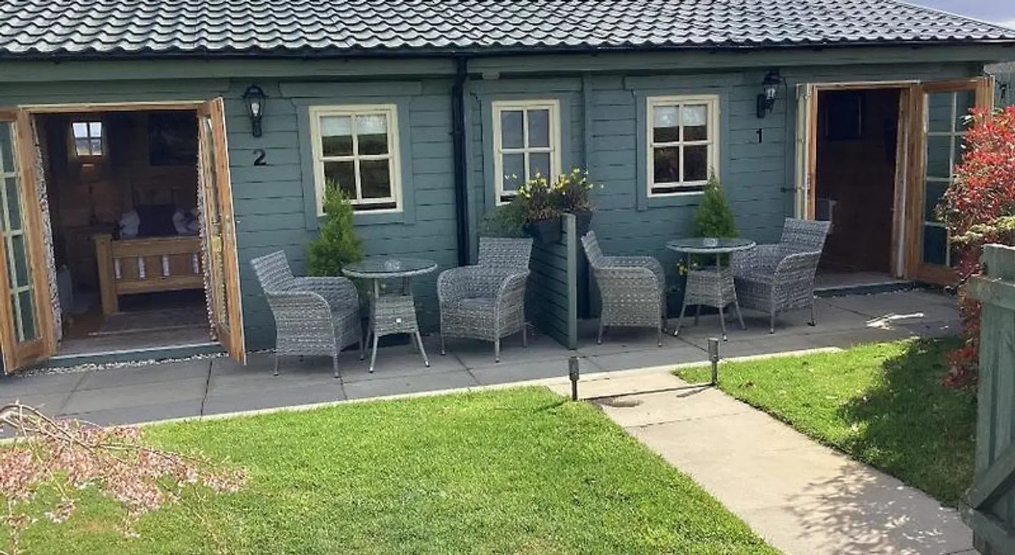 Auchenlea lodges Terrasse