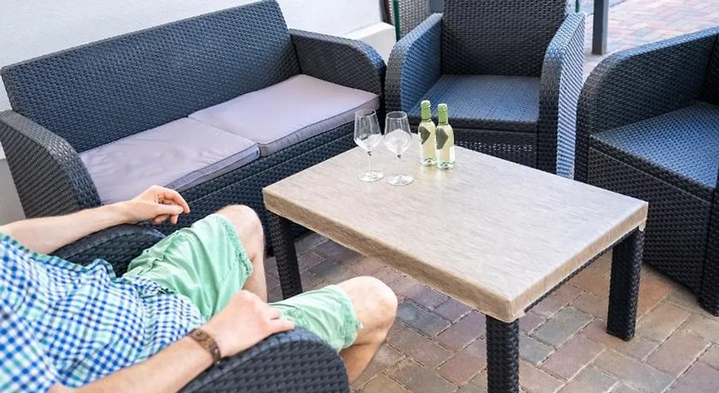 Pension Am Pollingpark Terrasse