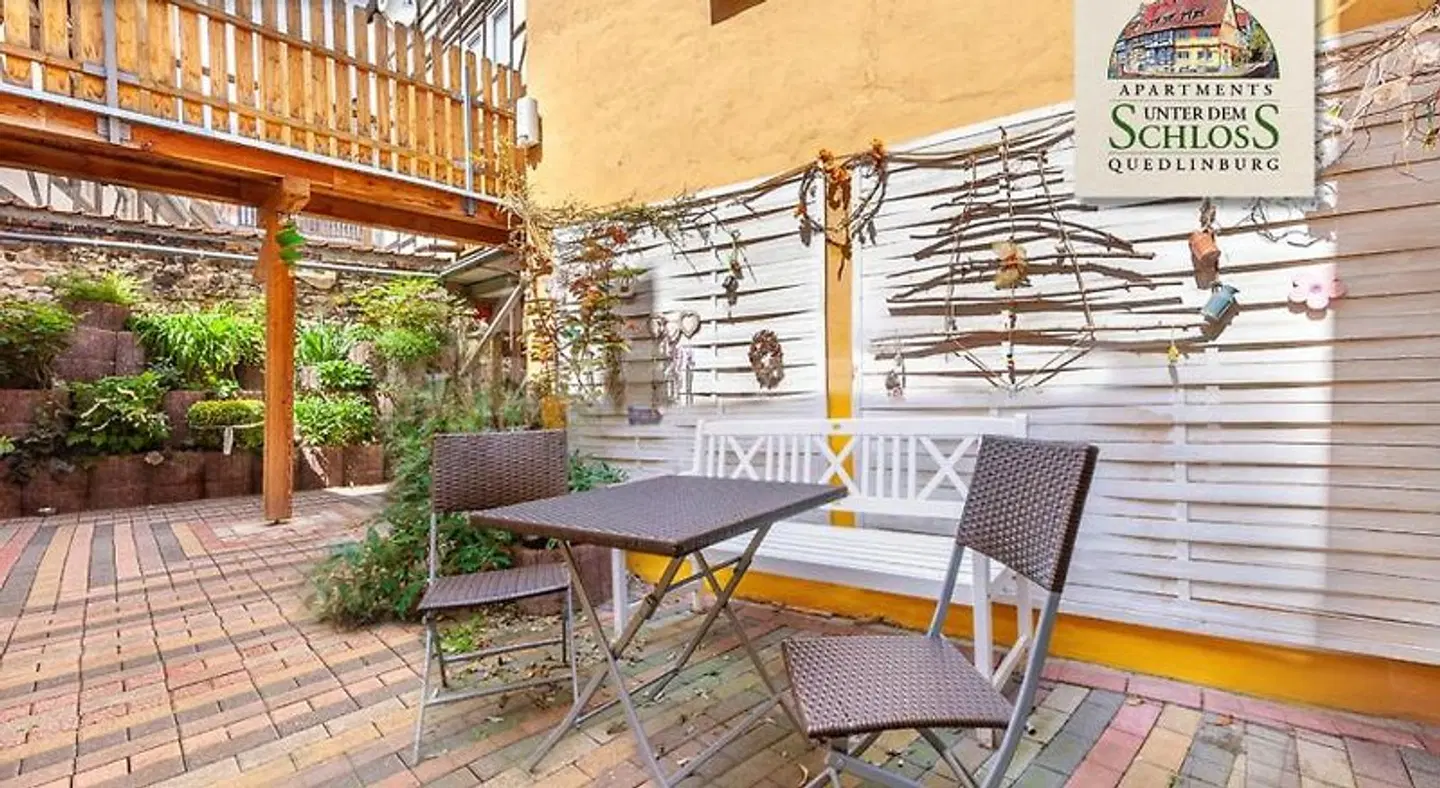Unter dem Schloß in Quedlinburg Terrasse