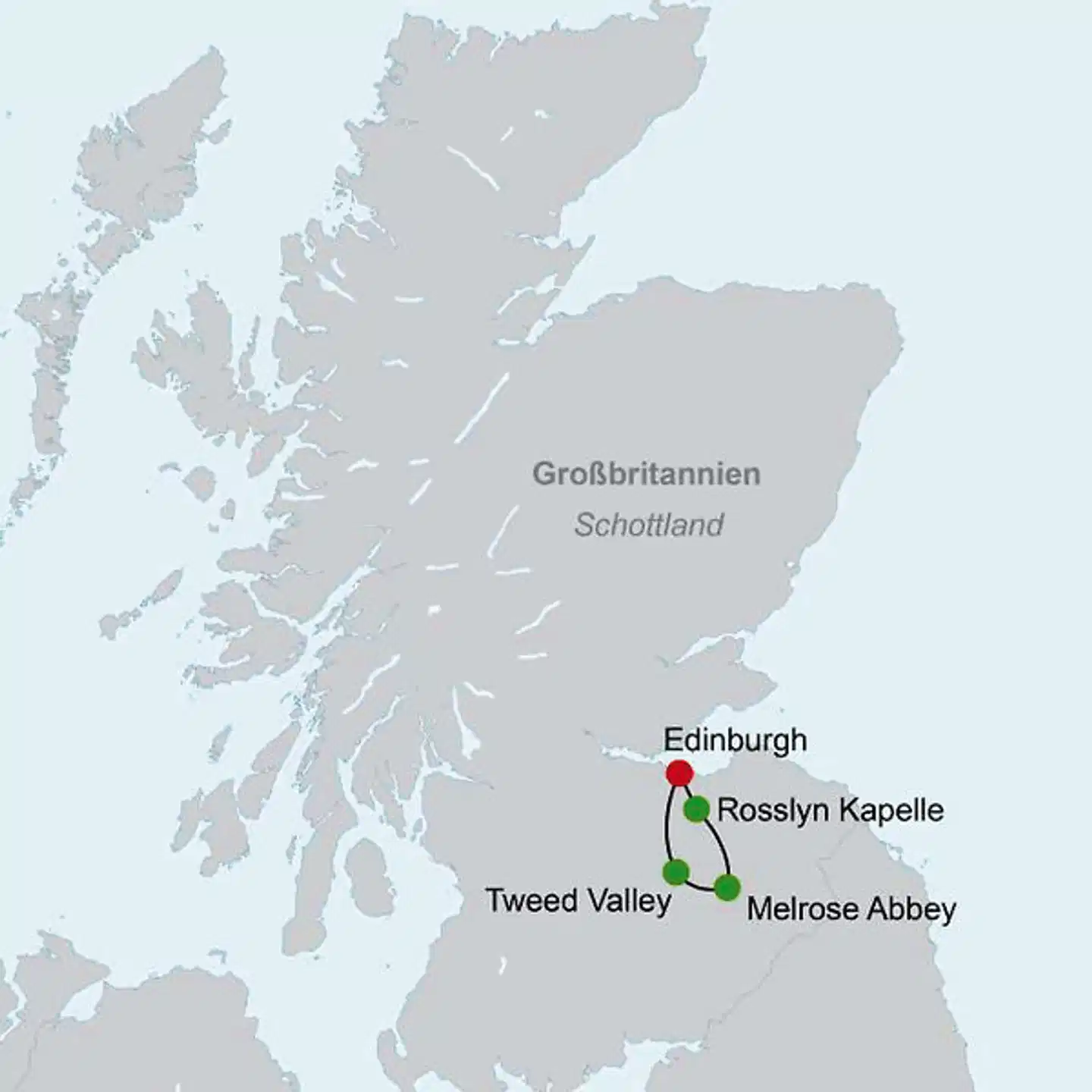 Höhepunkte rund um Edinburgh Landkarte