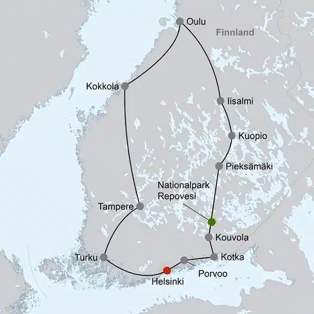 Reizvolles Finnland Landkarte