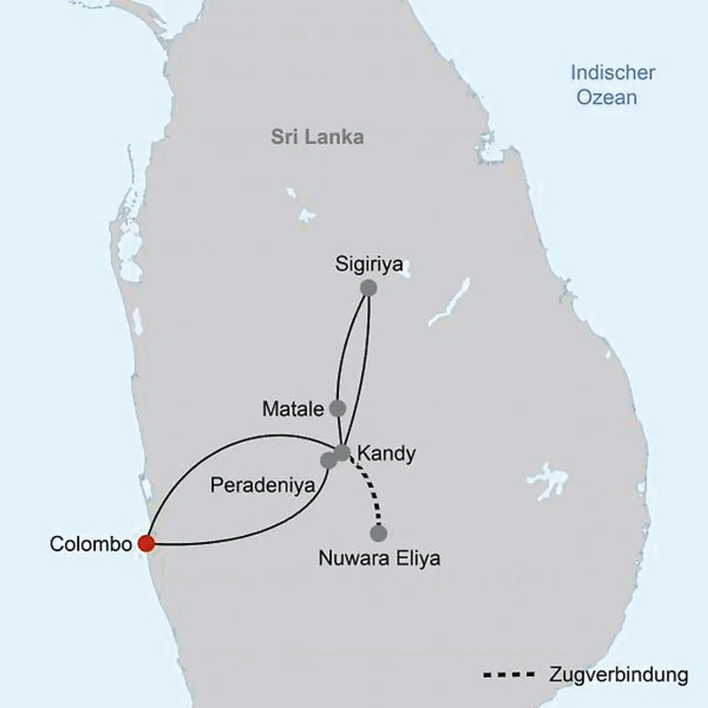 Sri Lanka kompakt (Gruppenreise) Landkarte