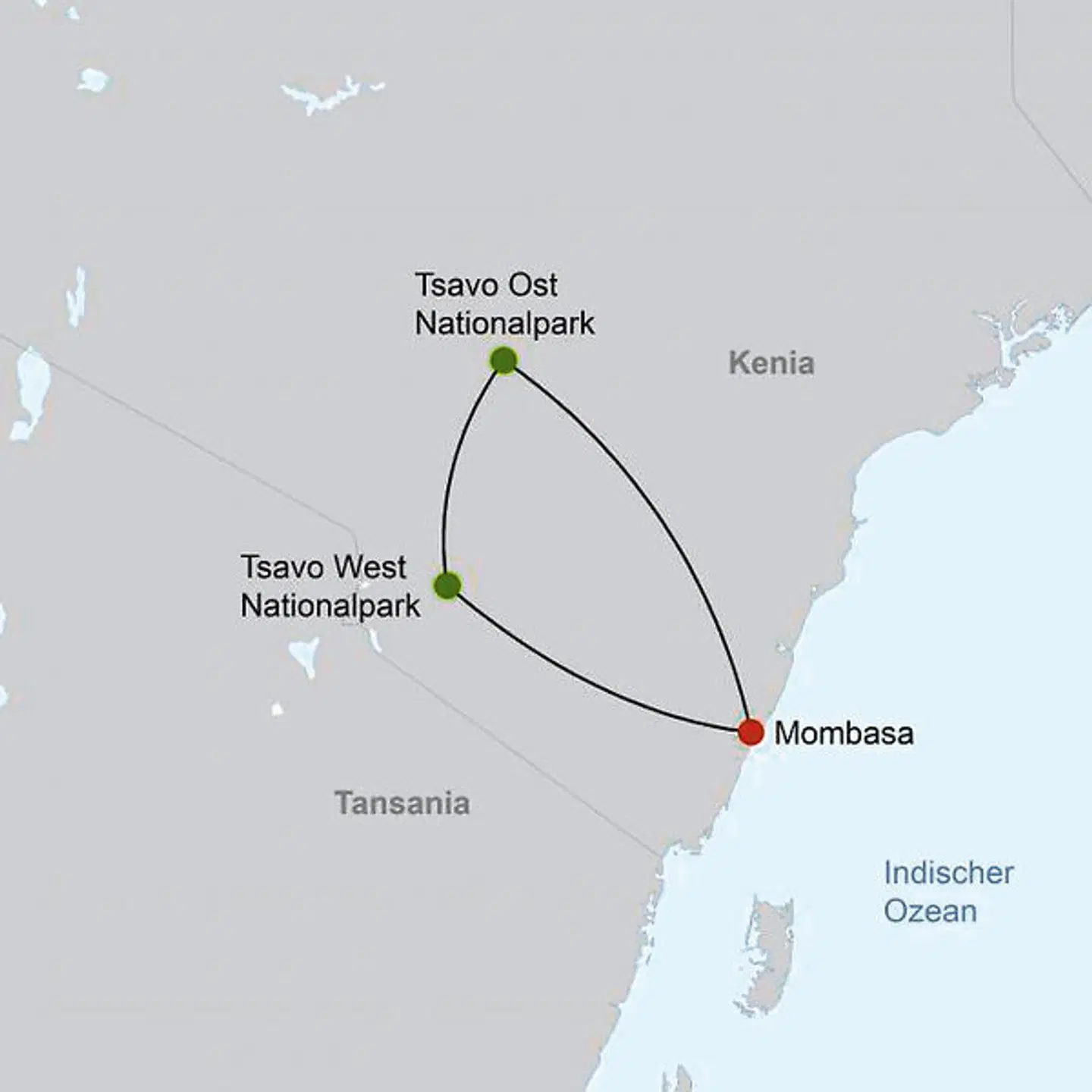 Tsavo Abenteuer Landkarte
