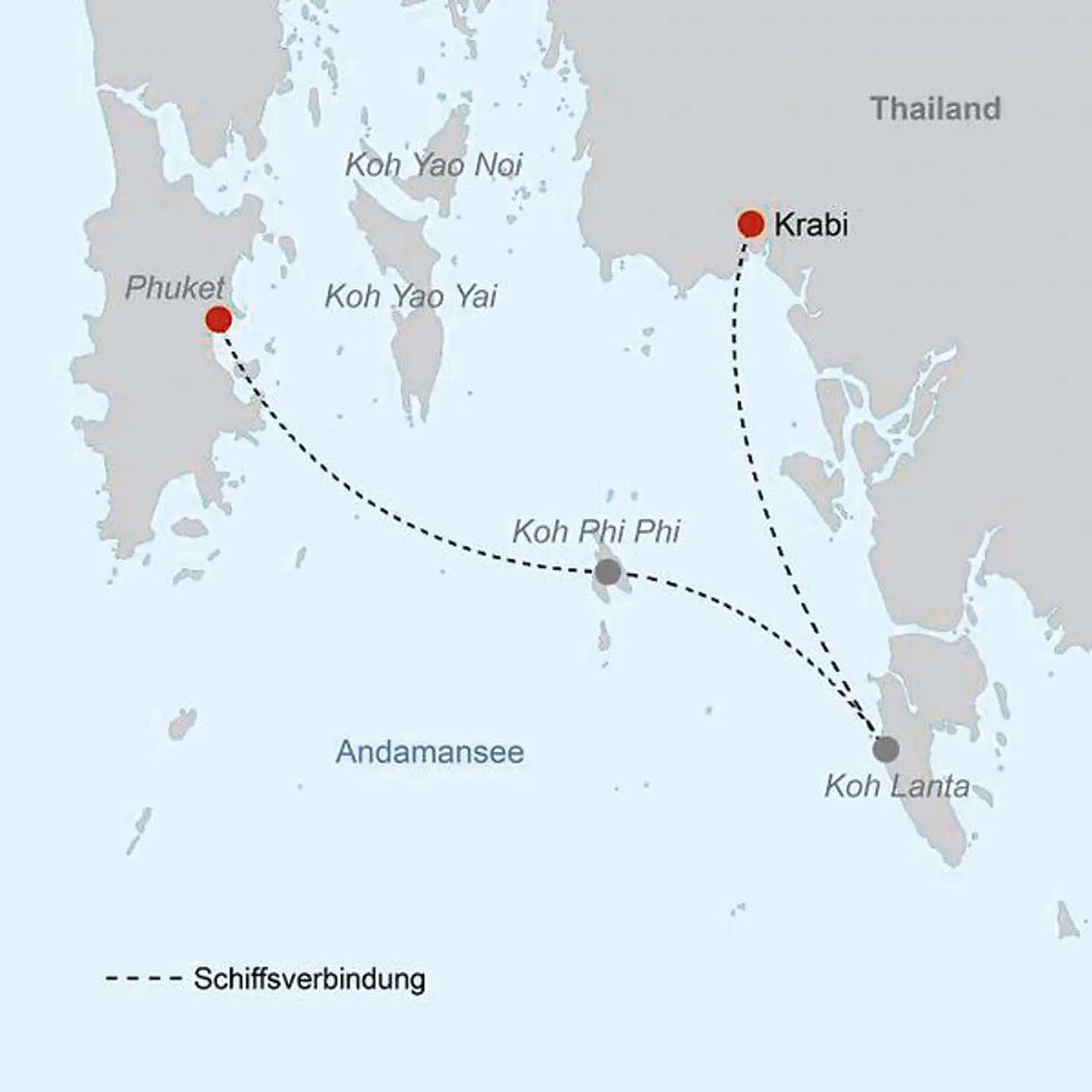 Südliche Inselwelten (ab Krabi/bis Phuket) Landkarte