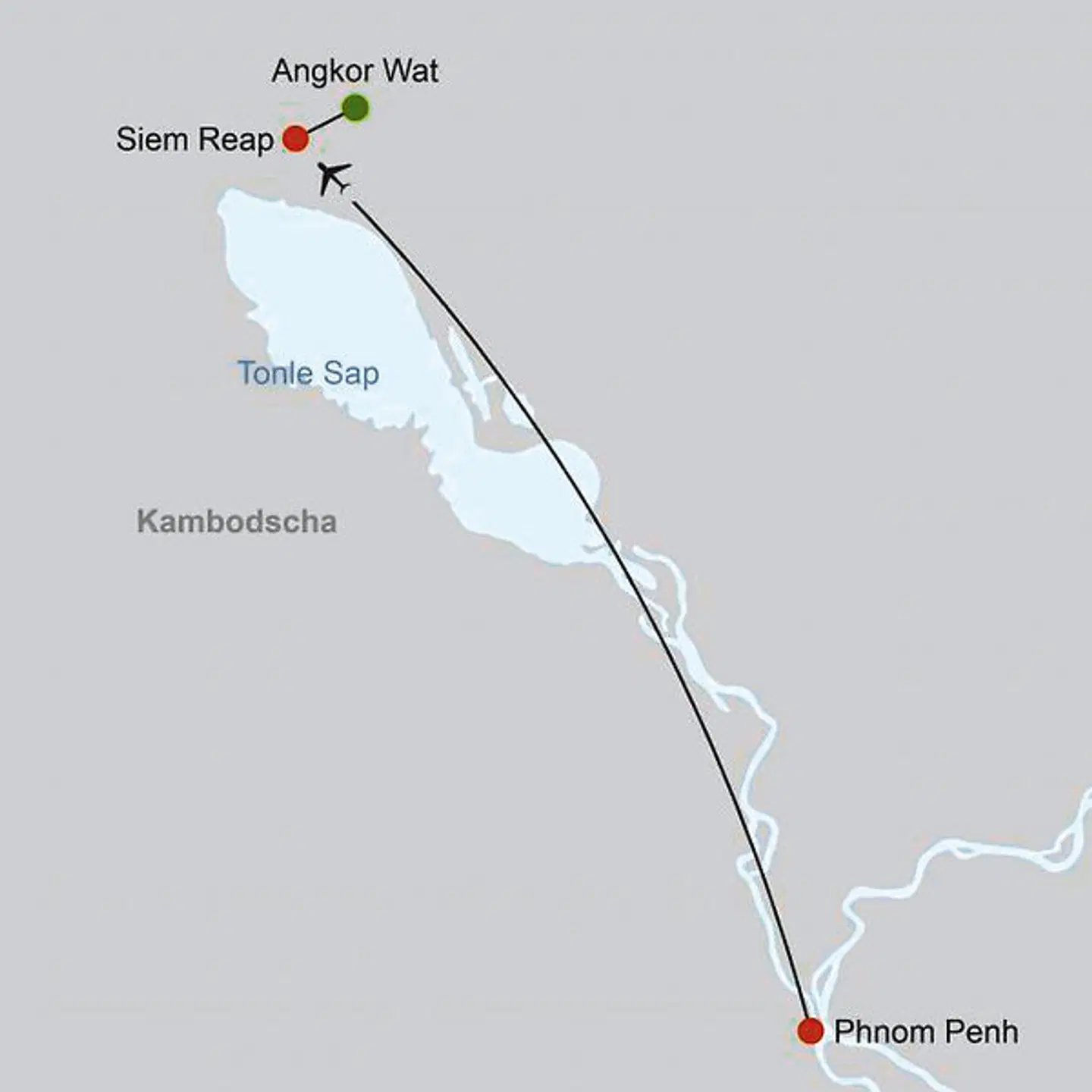 Kambodscha mit Flair Landkarte