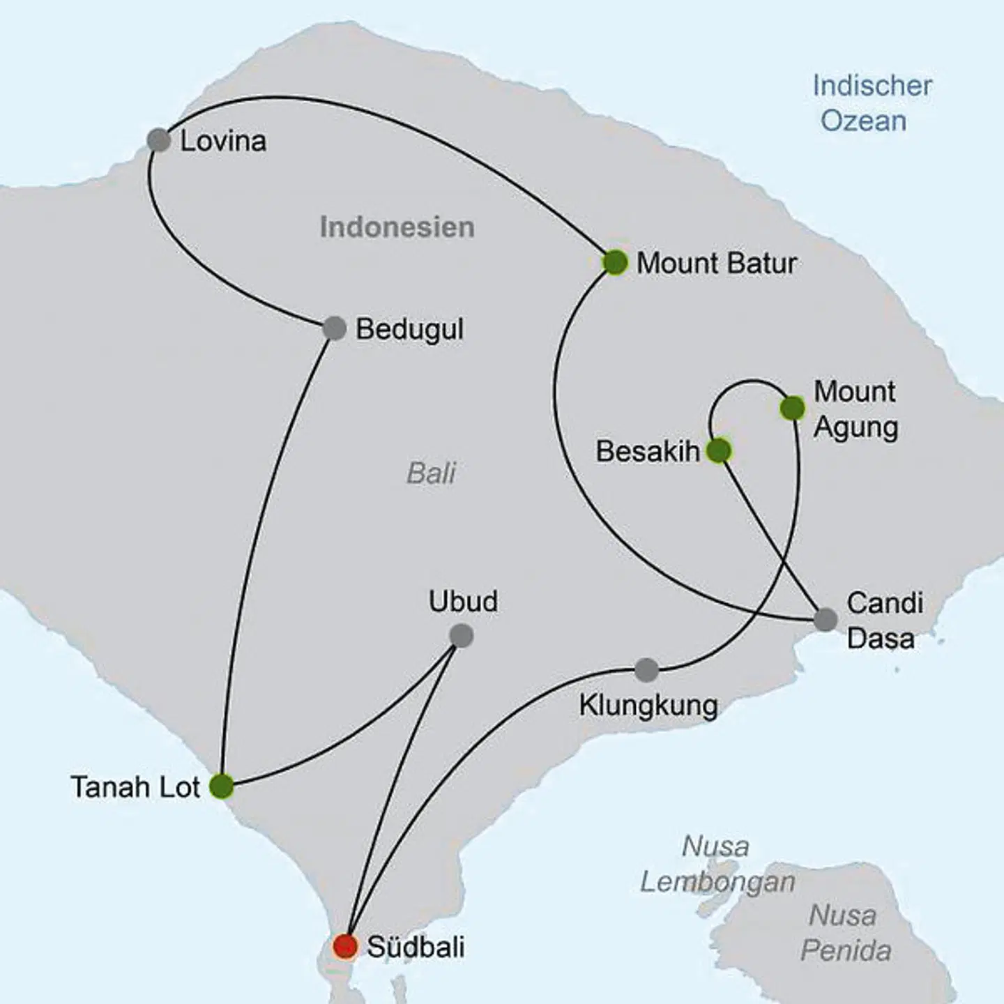 Bali intensiv (Gruppenreise) Landkarte