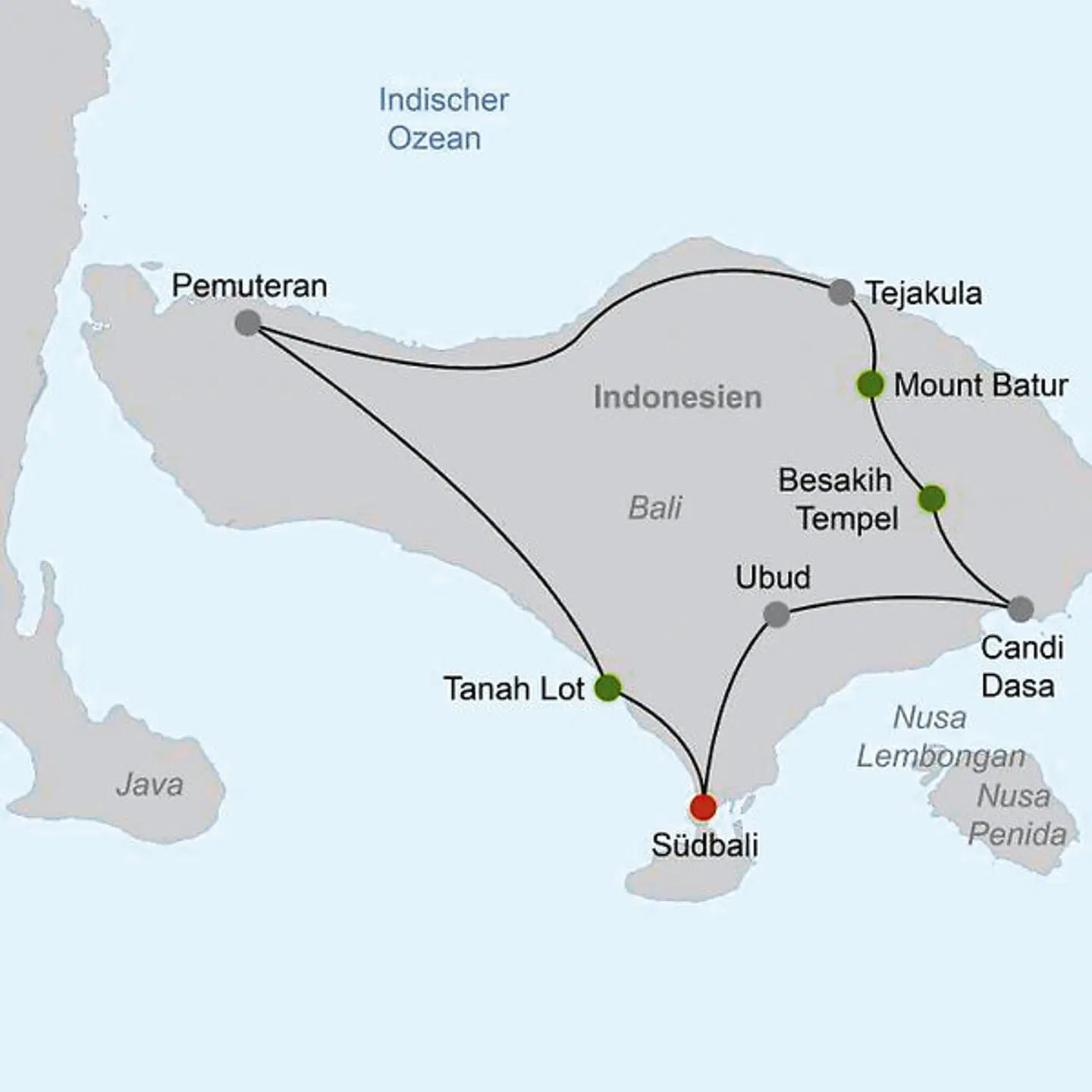 Bali komplett (Gruppenreise) Landkarte