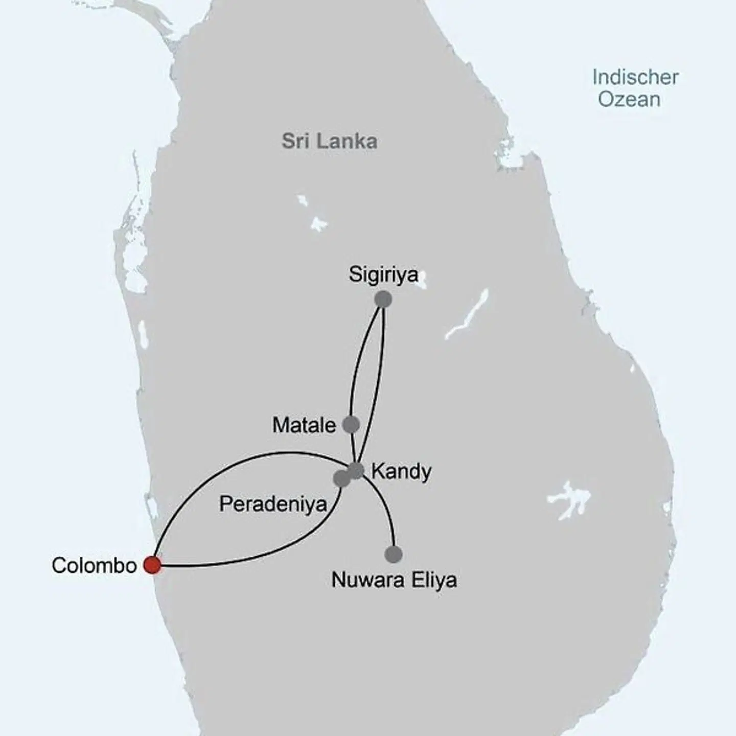 Sri Lanka kompakt (Gruppenreise) Landkarte