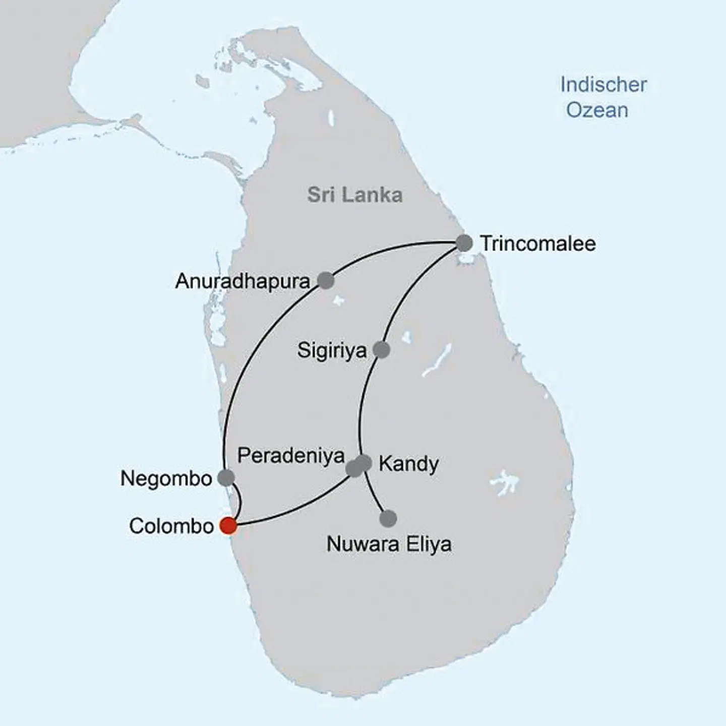Sri Lanka neu entdecken Landkarte