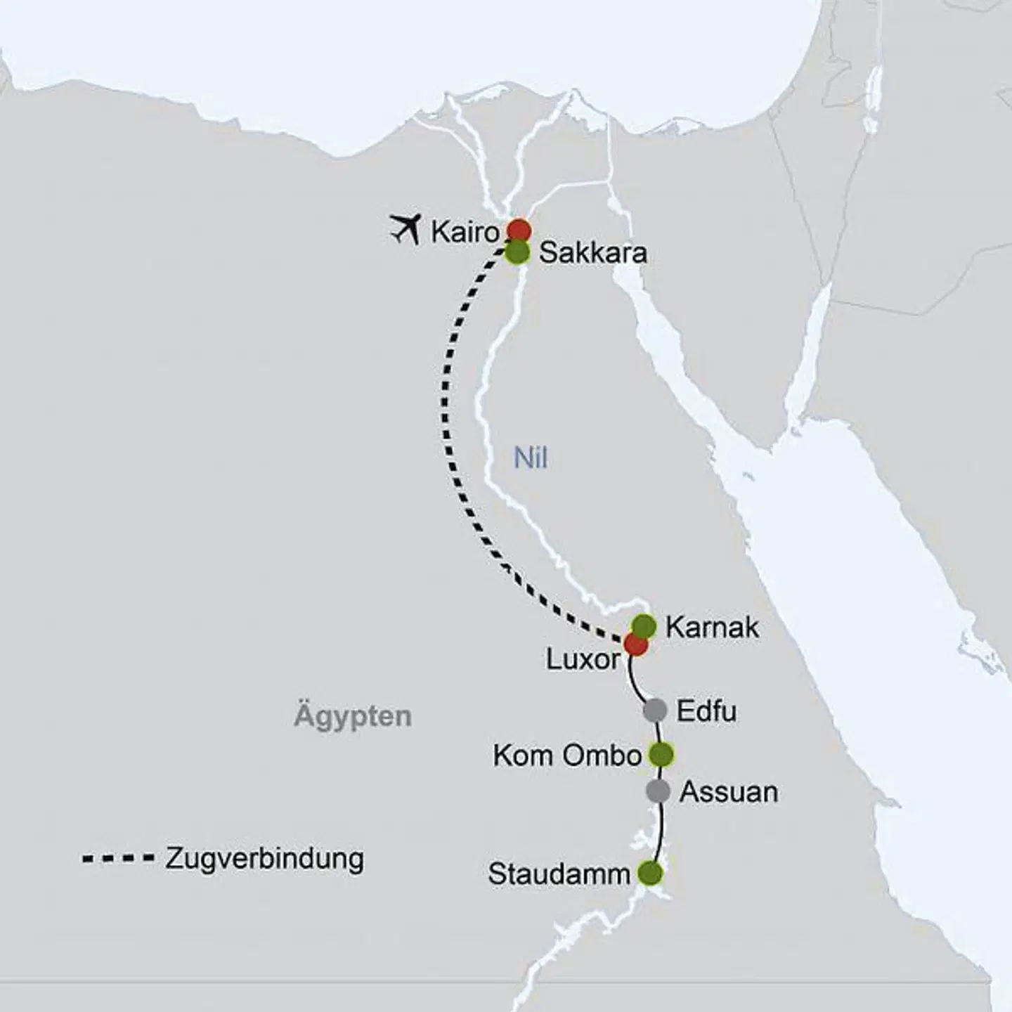 Höhepunkte Ägyptens Landkarte