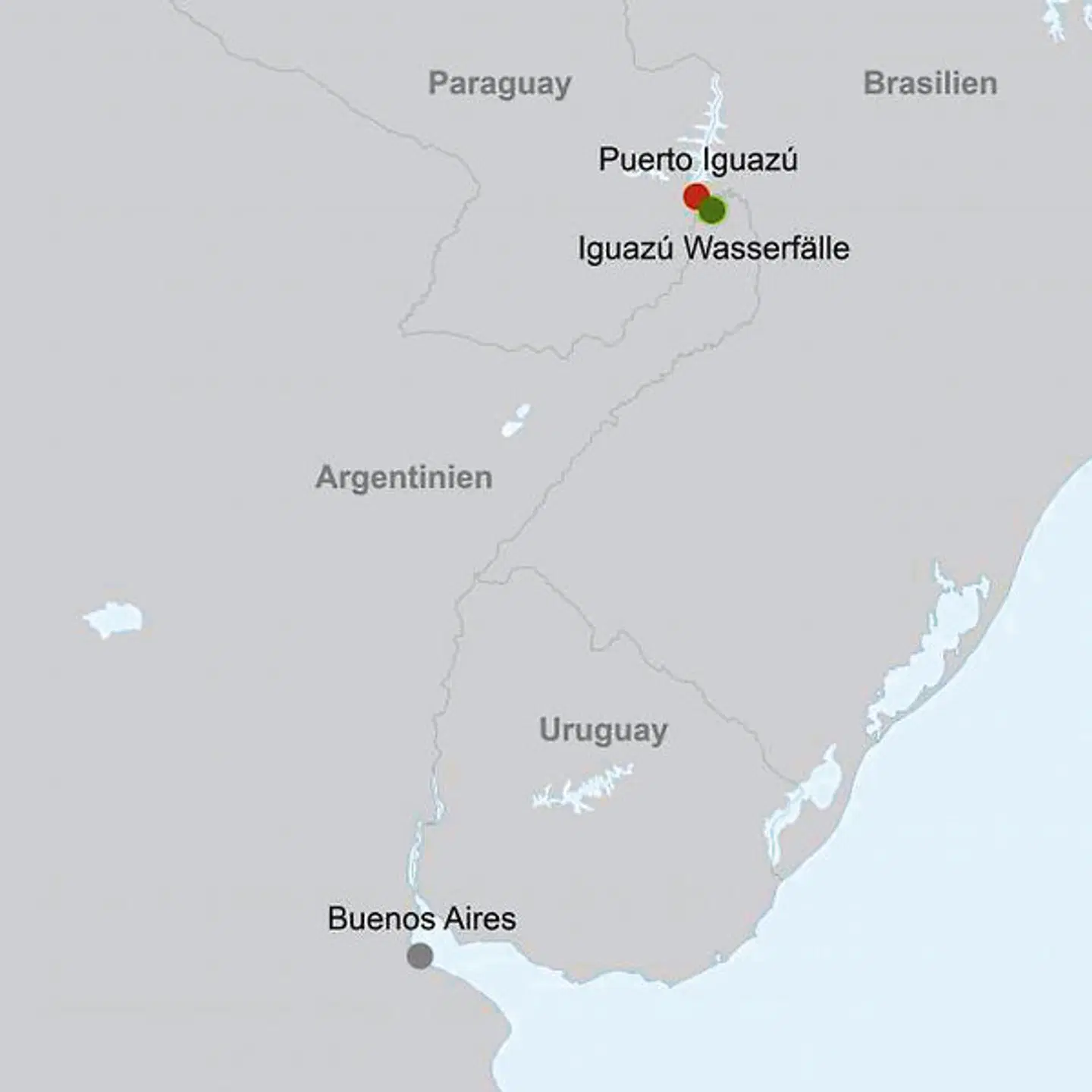 Berauschendes Iguazú Landkarte