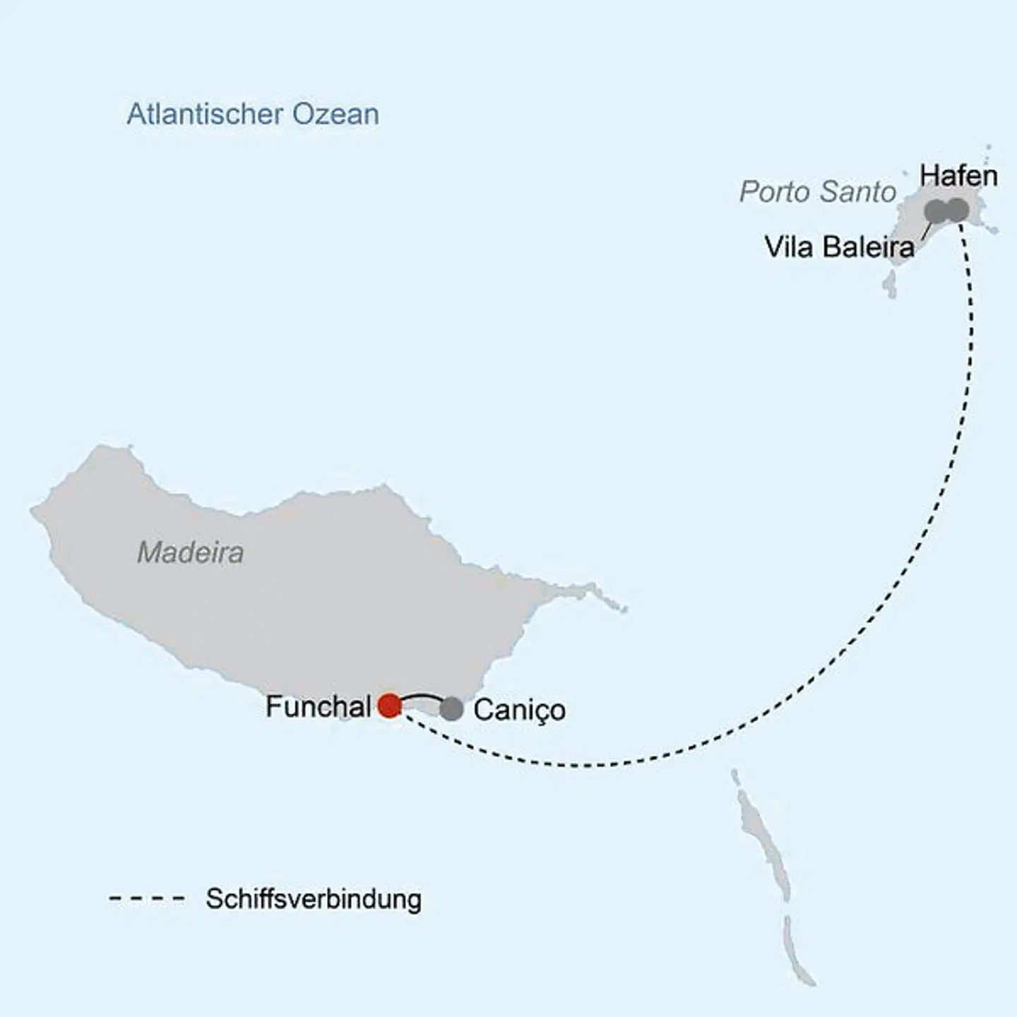 Madeira & Porto Santo - faszinierende Inseln (10 Nächte) Landkarte