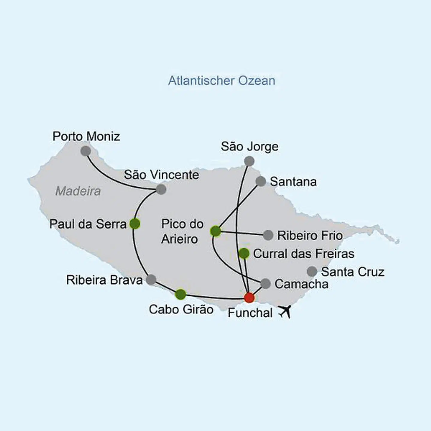 Madeira - Grüne Trauminsel im Atlantik Landkarte