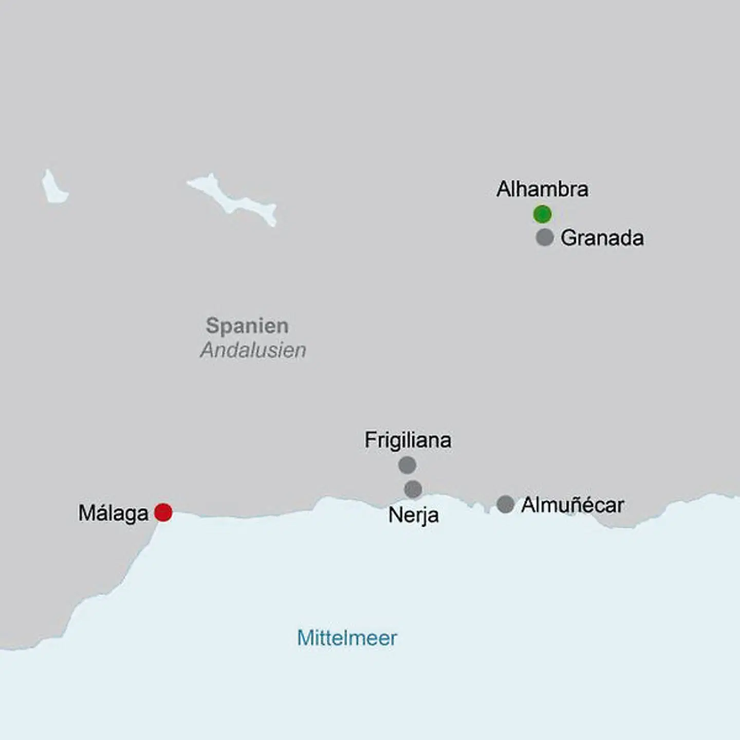 Entspannt entdecken: Costa Tropical & ihre goldenen Schätze Landkarte