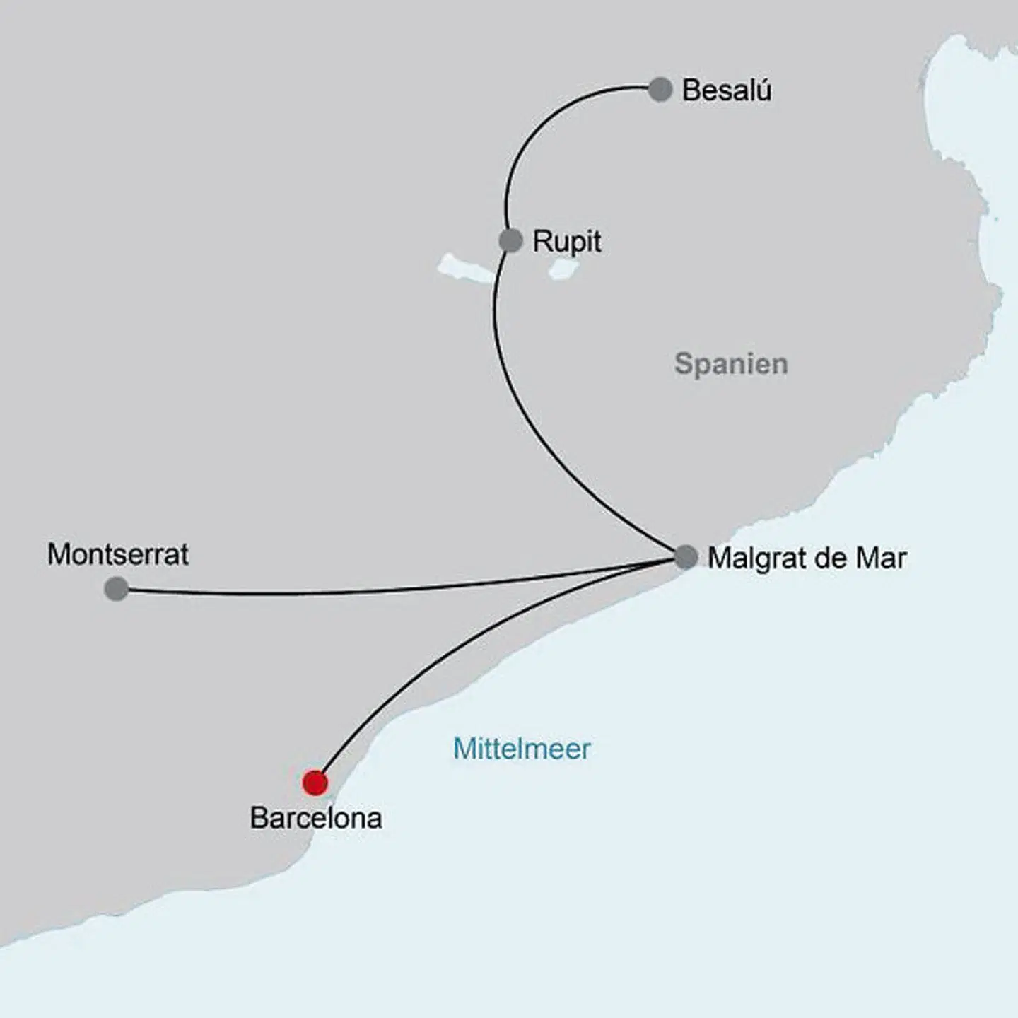 Costa Brava & Barcelona entspannt entdecken Landkarte