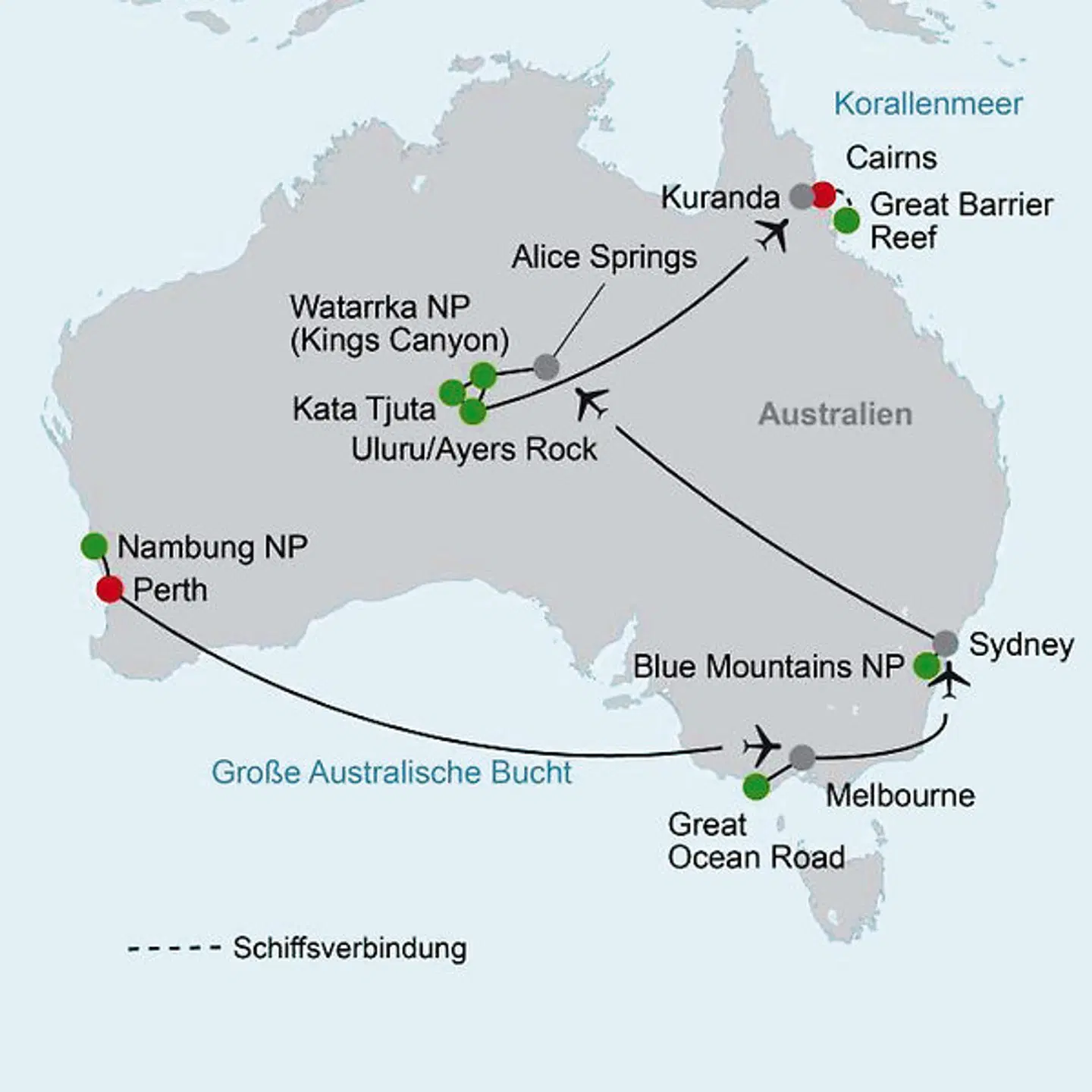 Vielfalt Australiens Landkarte