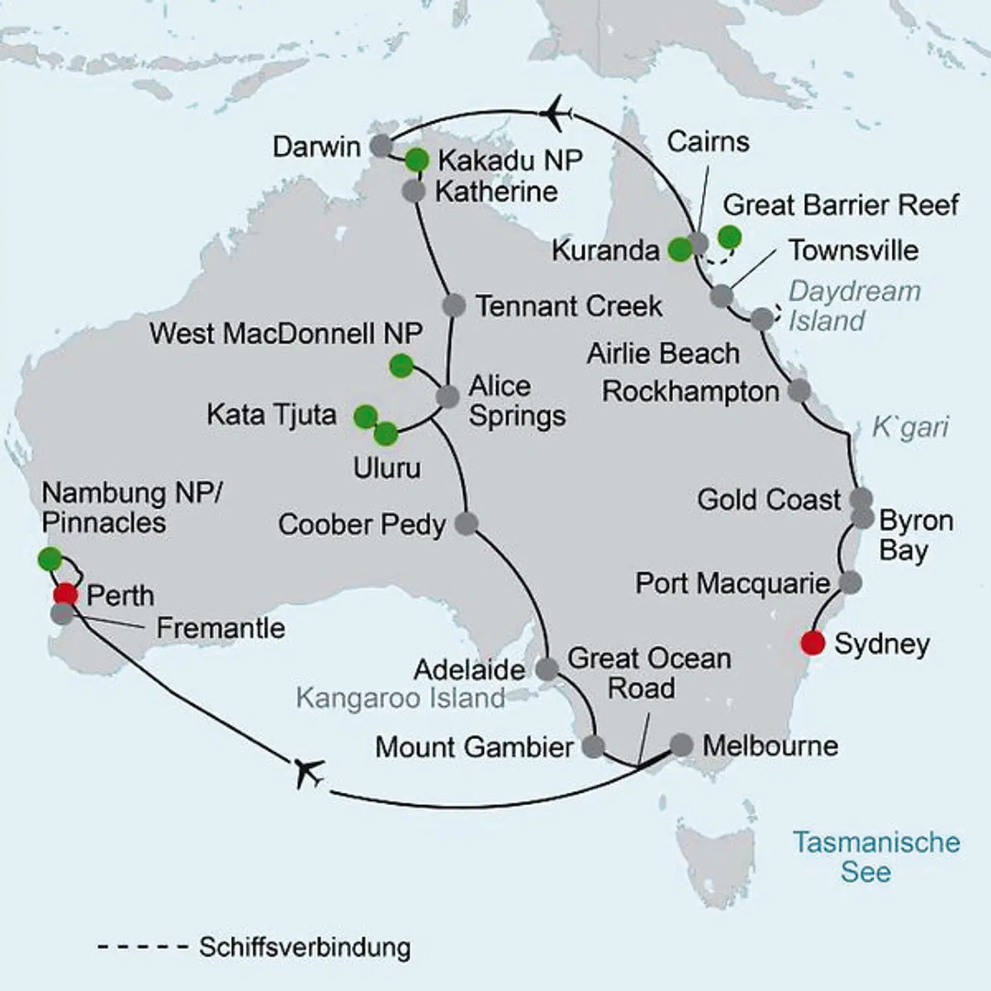 Traumzeit Australien Landkarte