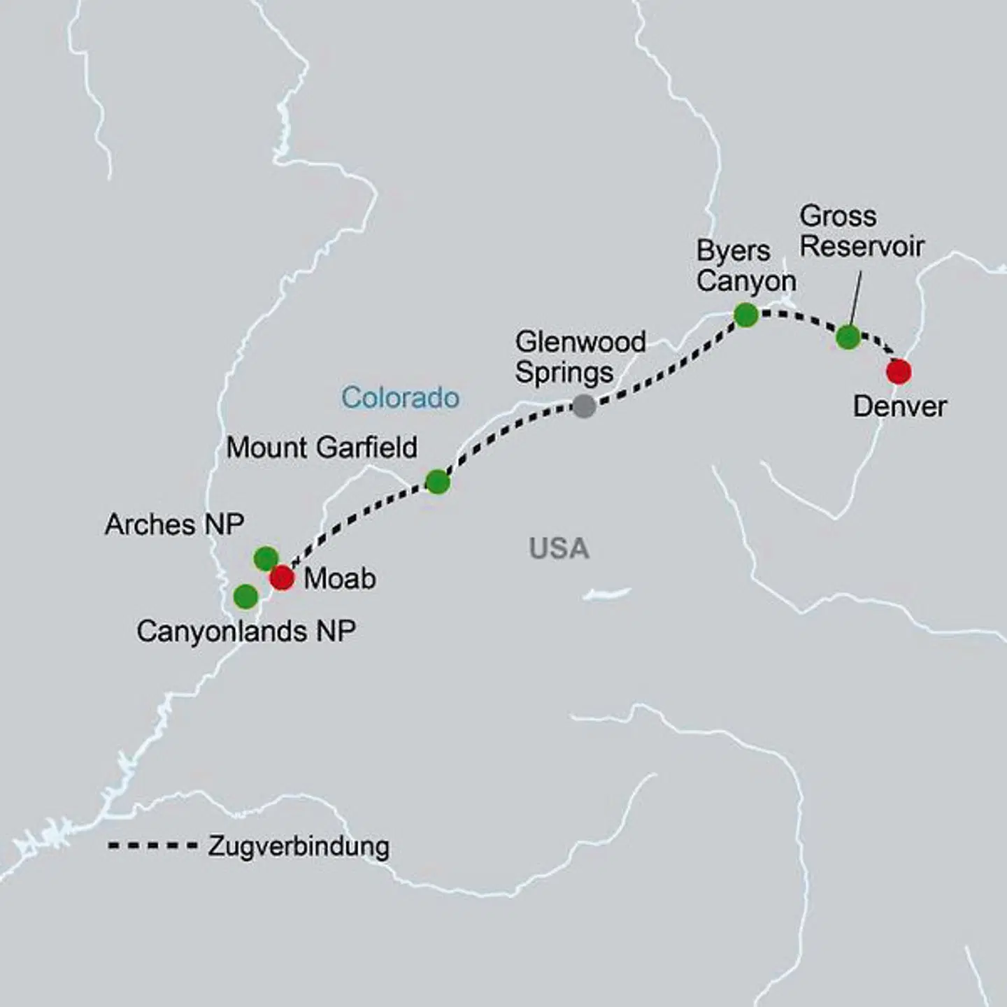 Rockies to the Red Rocks Landkarte