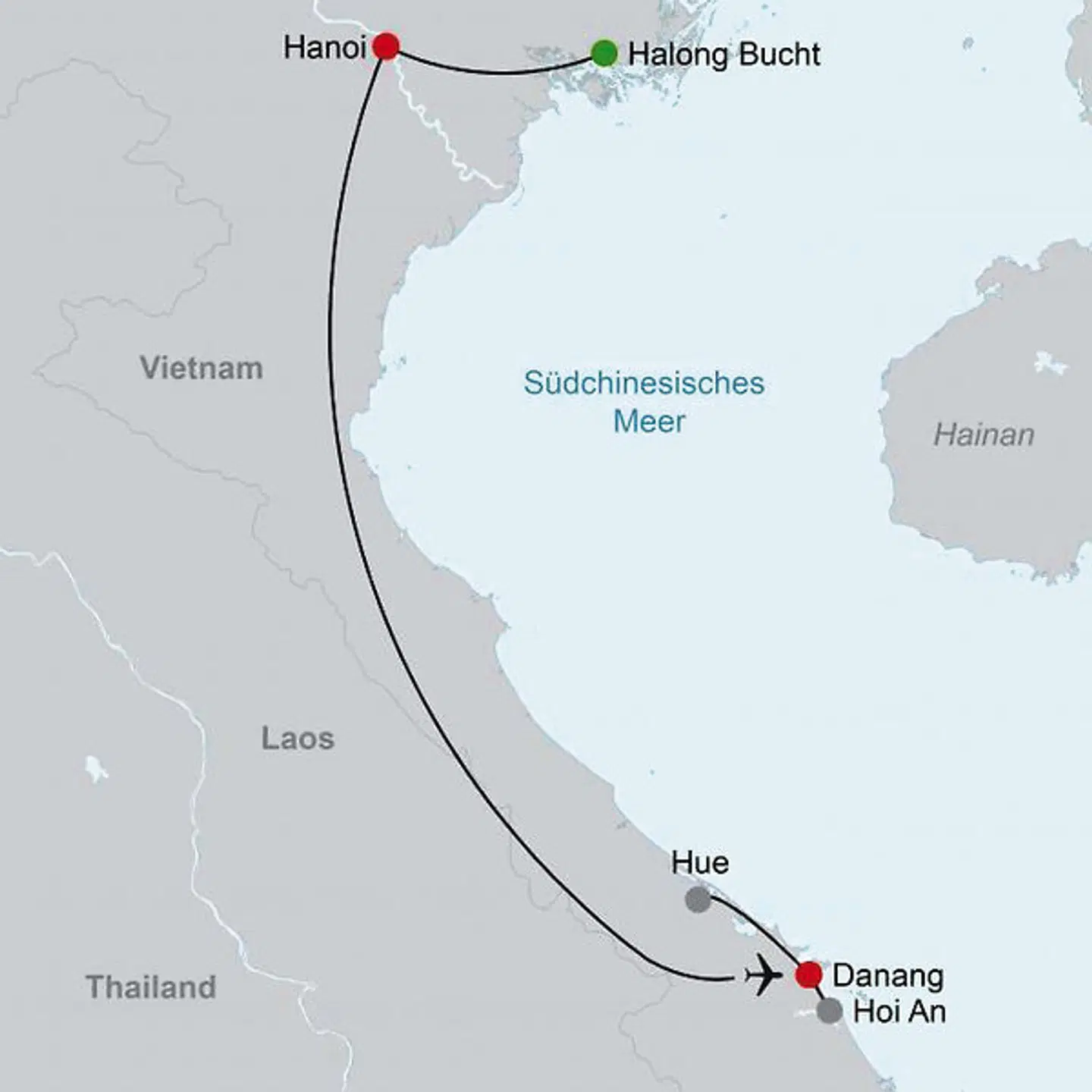 Kultur und Natur Vietnams (Gruppenreise) Landkarte