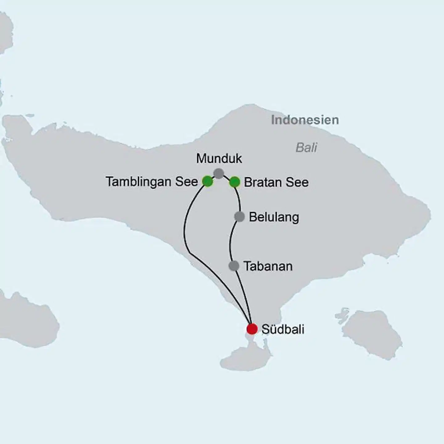 Bali zum Entschleunigen Landkarte