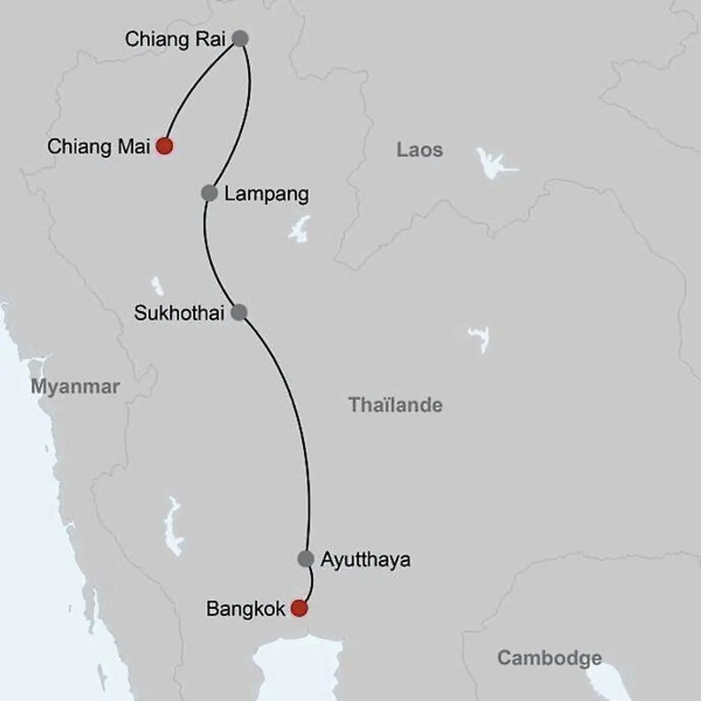 Im Land des Lächelns Landkarte