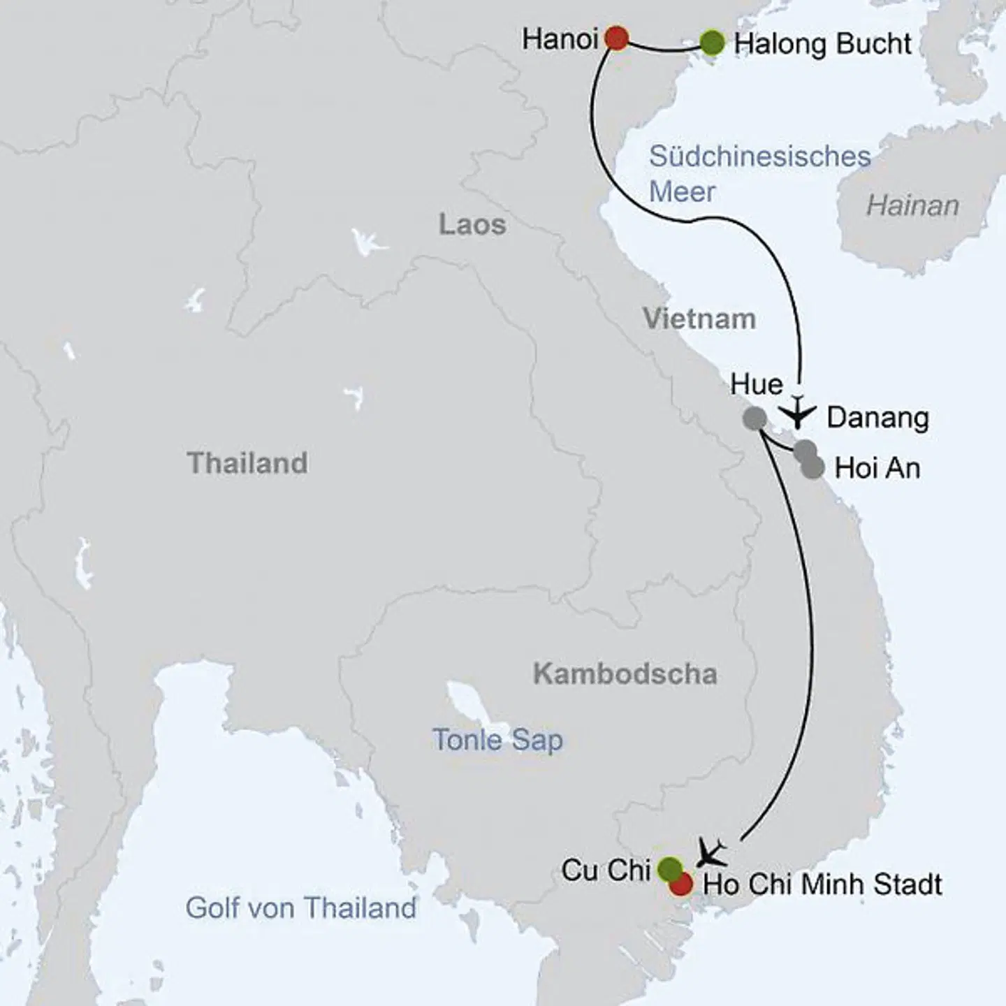 Schätze Vietnam (Privatreise) Landkarte