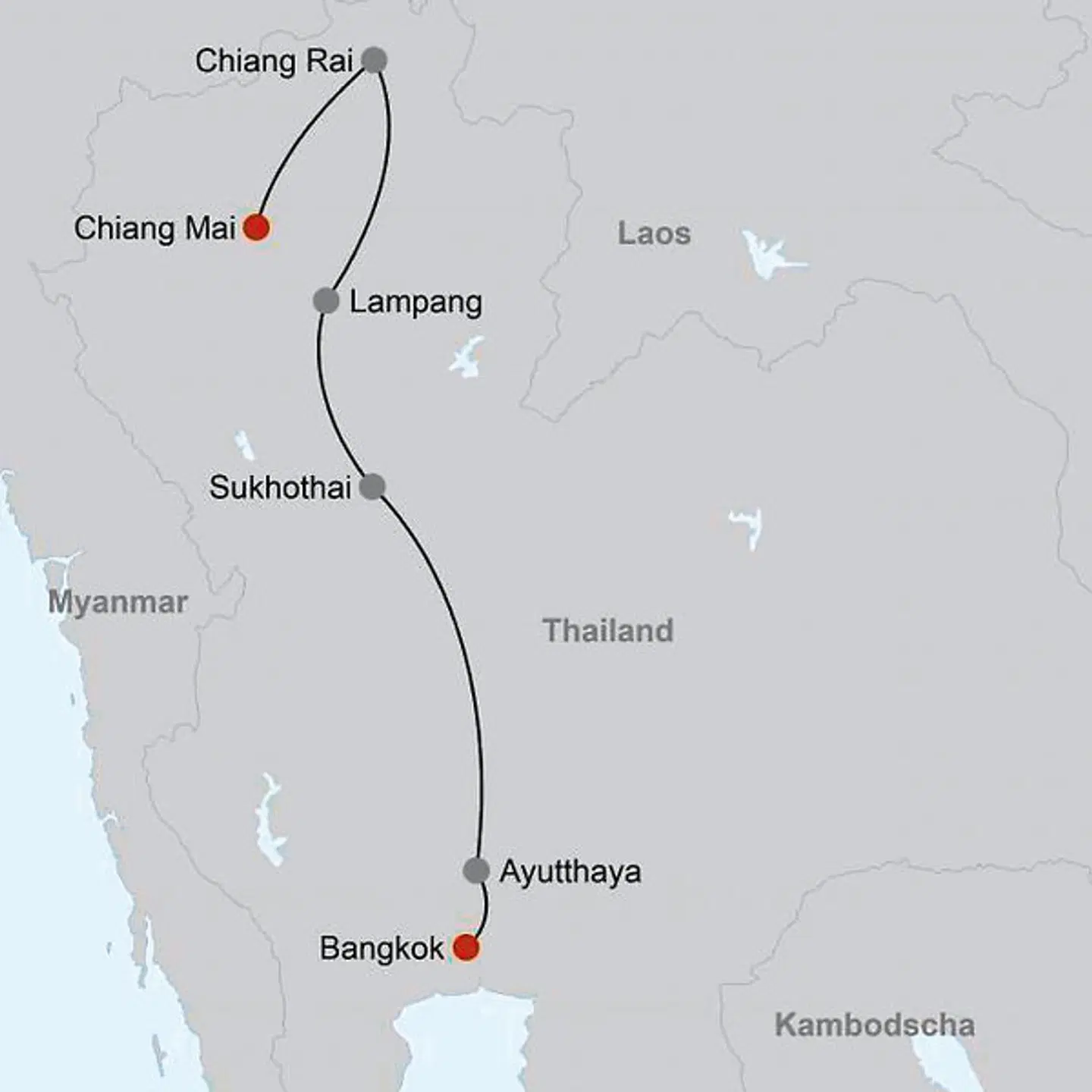 Im Land des Lächelns Landkarte