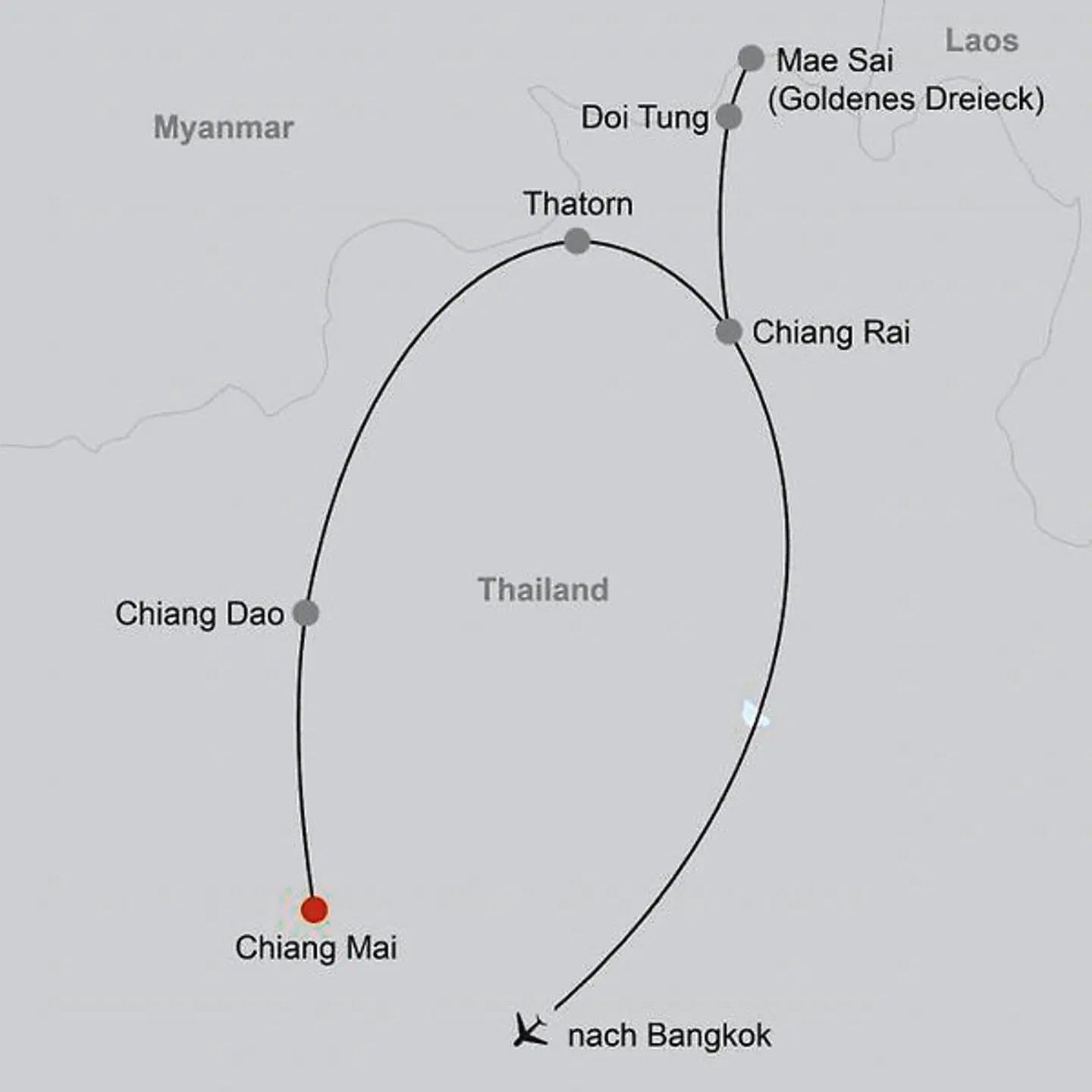 Highlights im Goldenen Dreieck Landkarte