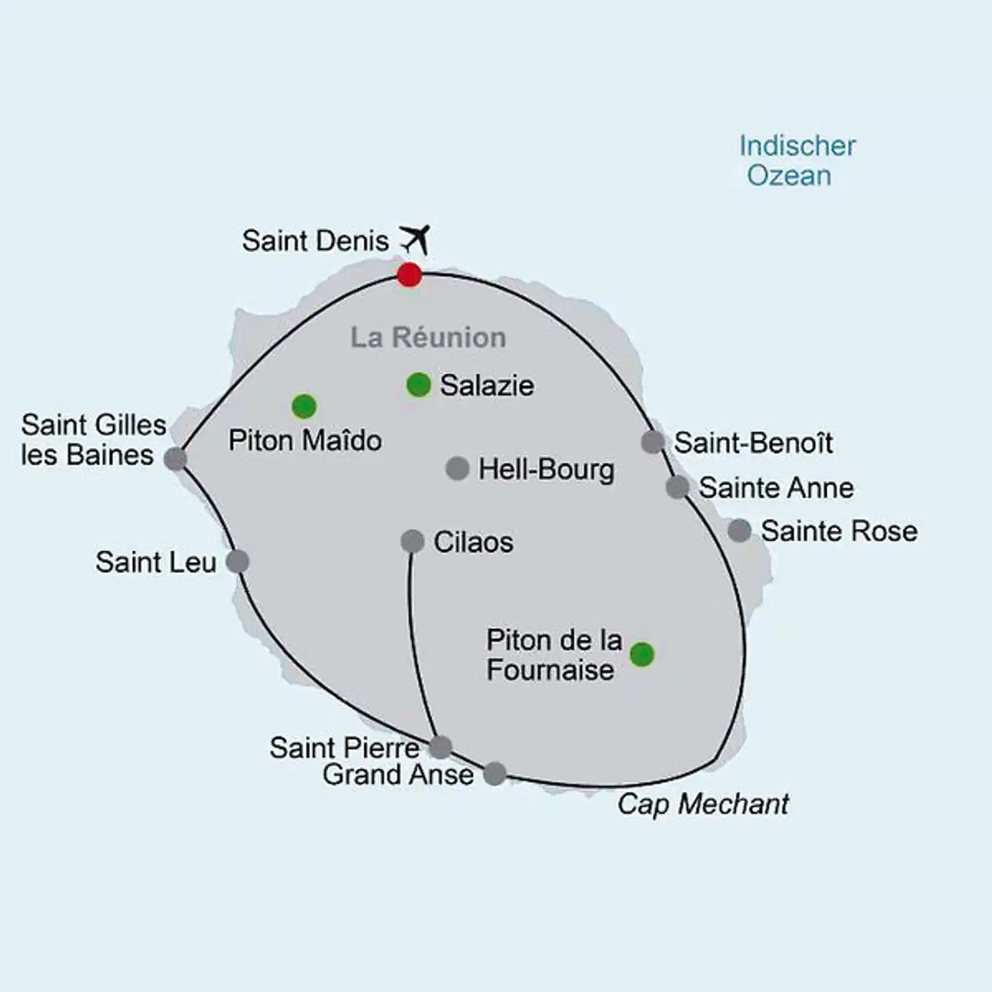 La Réunion - Inselparadies für alle Sinne Landkarte