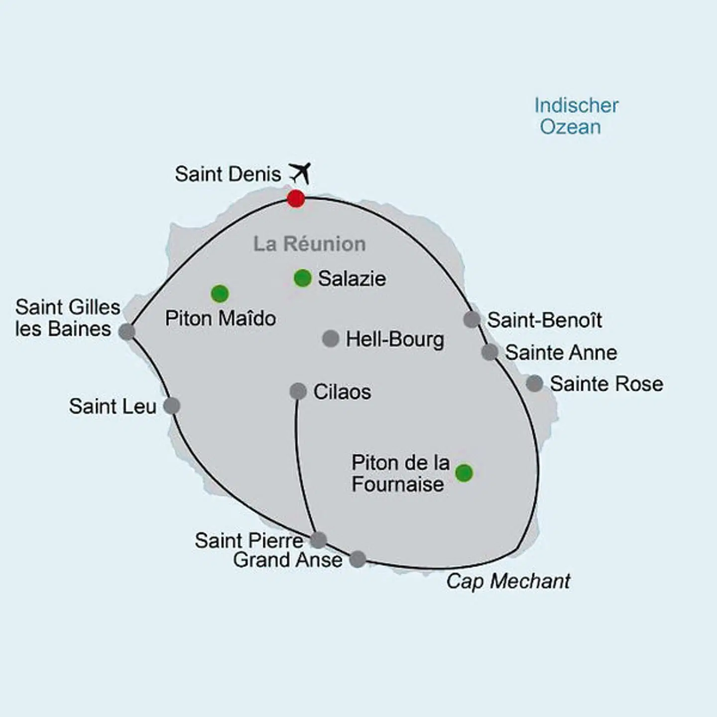 La Réunion - Inselparadies für alle Sinne Landkarte