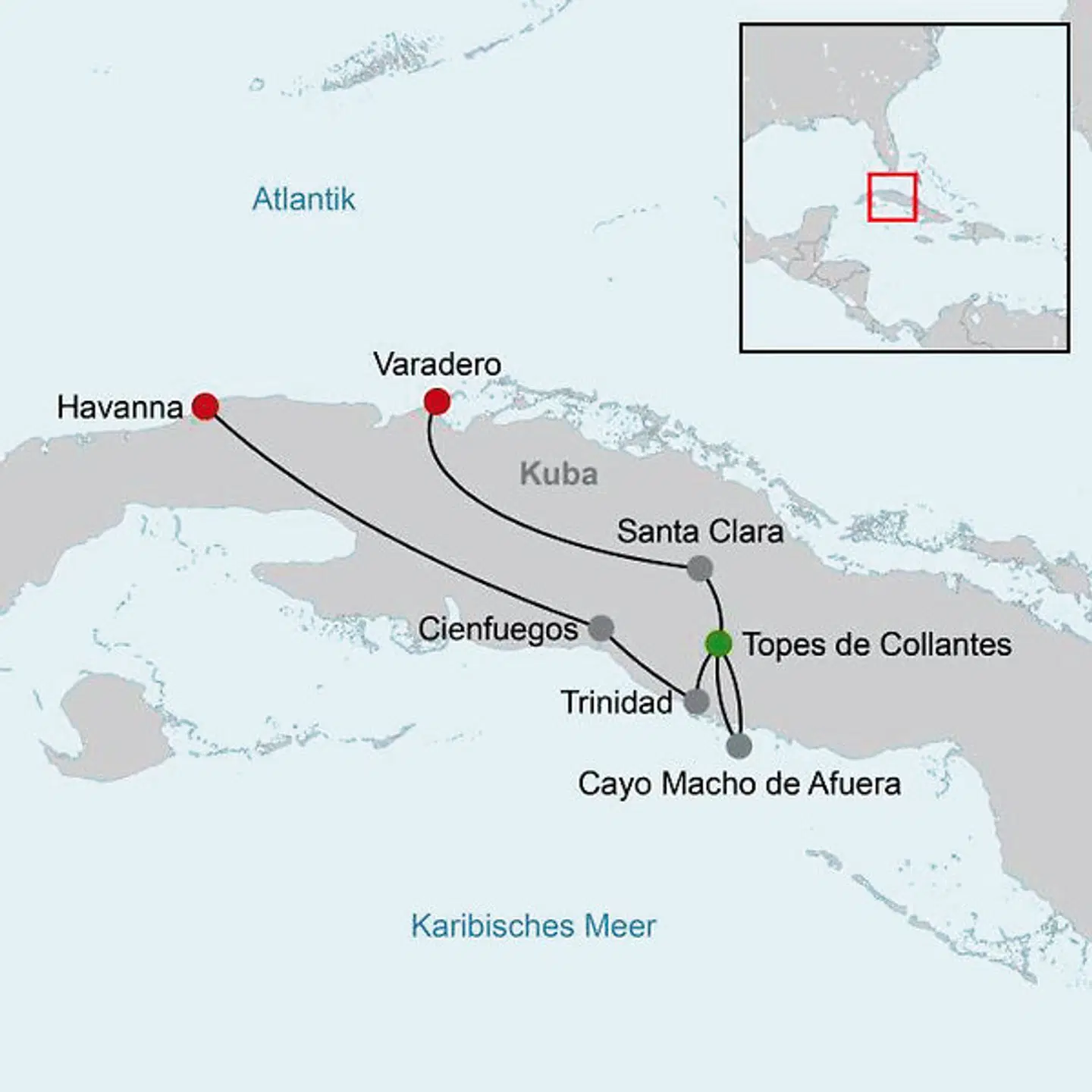 Kuba Kolonial Landkarte