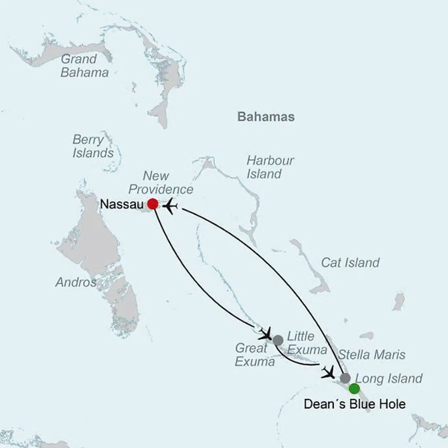 Bahamas Intensiv Landkarte