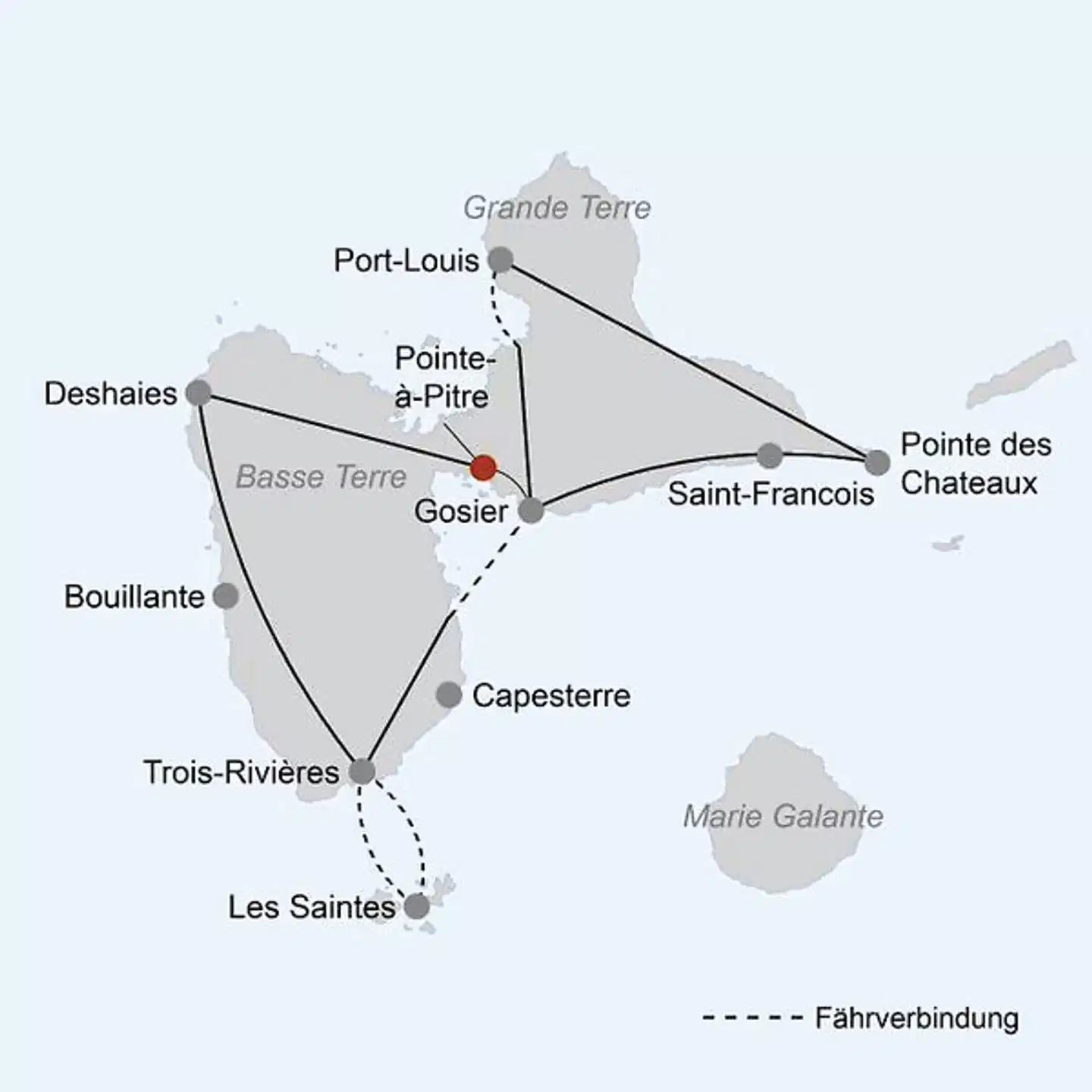 100 % Guadeloupe - Erlebnis Schmetterlingsinsel Landkarte