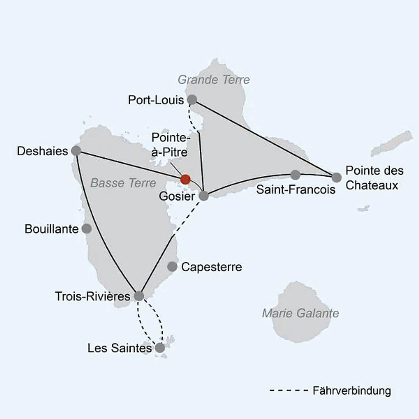 100 % Guadeloupe - Erlebnis Schmetterlingsinsel Landkarte
