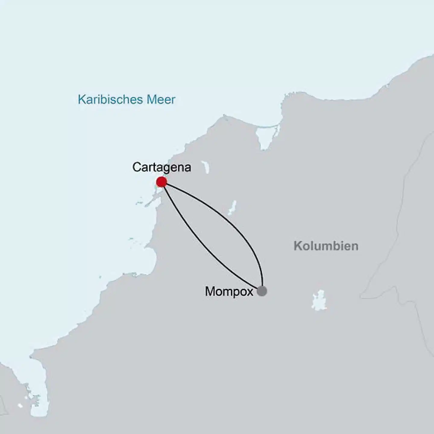 Cartagena & Mompox - ein Fenster in die Vergangenheit Landkarte