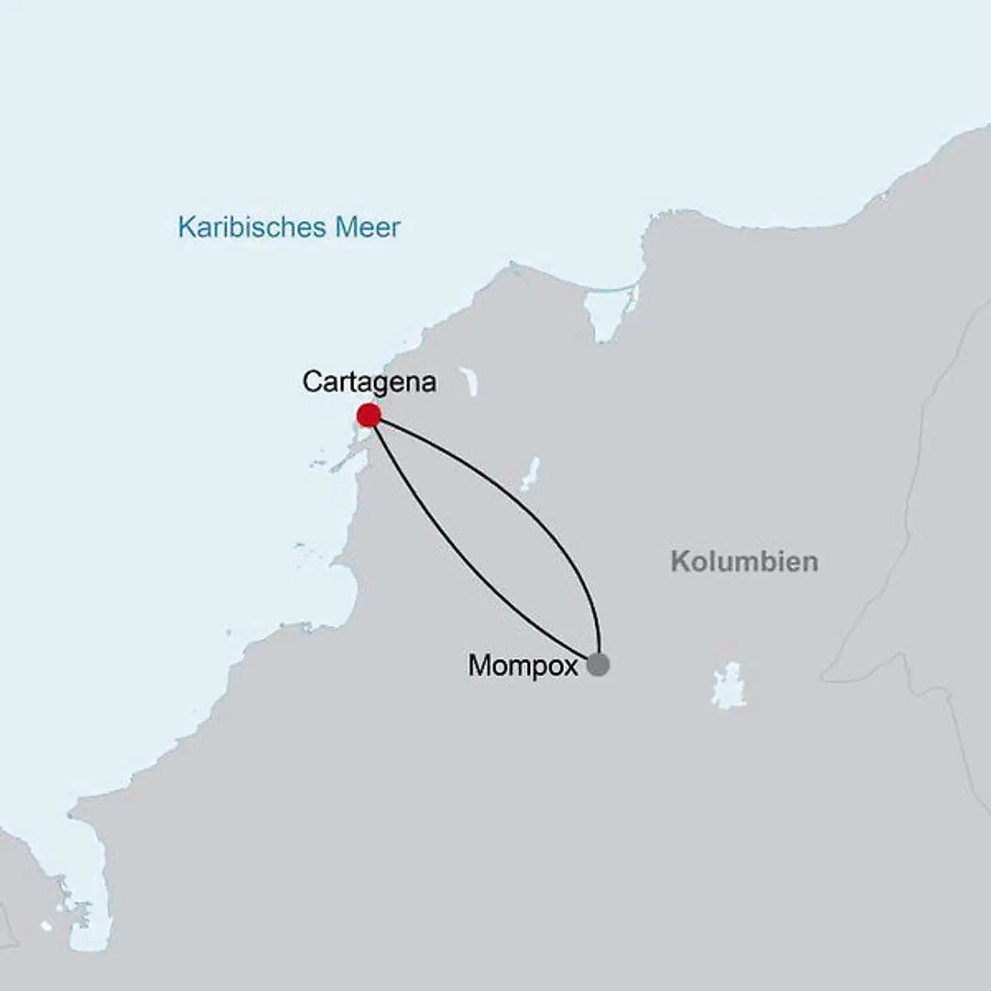 Cartagena & Mompox - ein Fenster in die Vergangenheit Landkarte